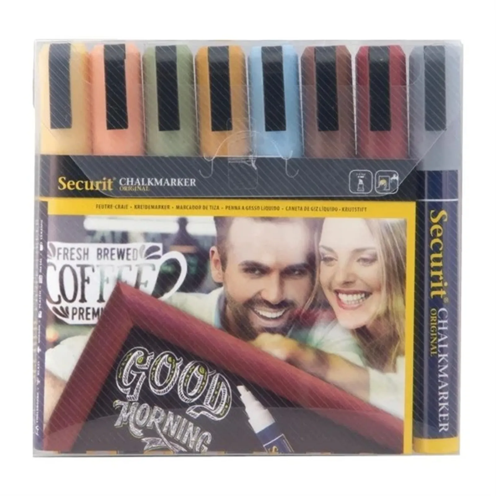 Securit GM269 - Earth Chalk Pens 2mm x 6mm (Pack of 8)