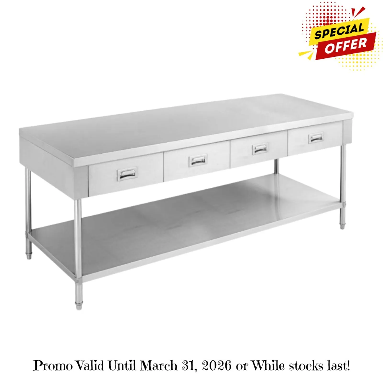 Modular Systems SWBD-7-1800 - Work bench with 4 Drawers and Undershelf