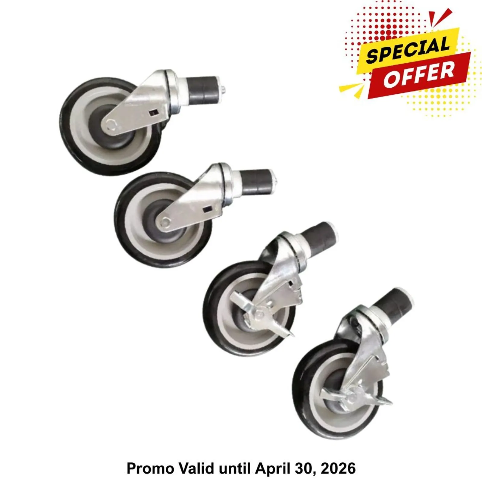 Modular Systems CASTOR-D41 - Castor Set for Economic Stainless Steel Benches