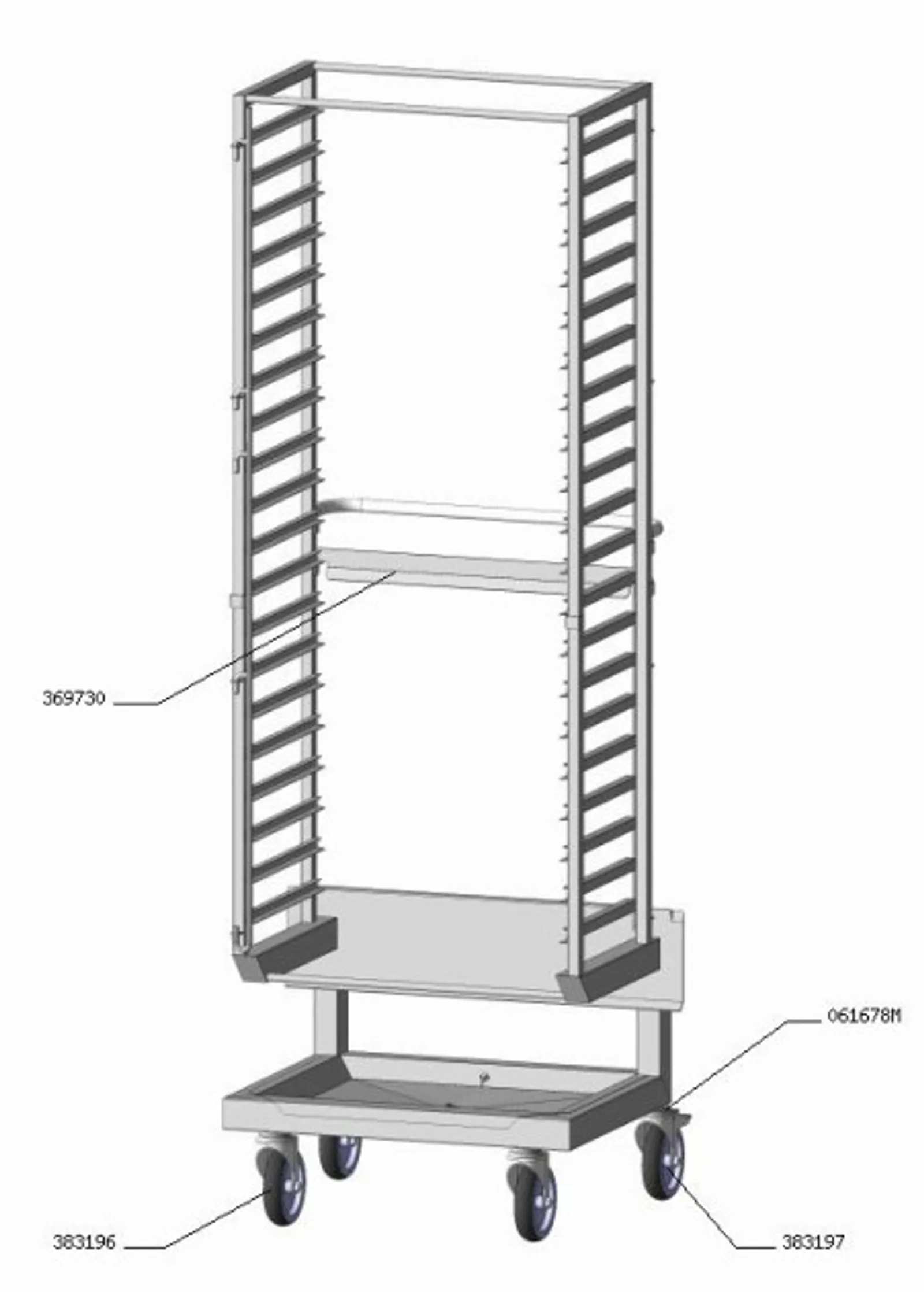 Hobart AC202CG65 - 20 Levels GN Runners Trolley (20x65 mm)