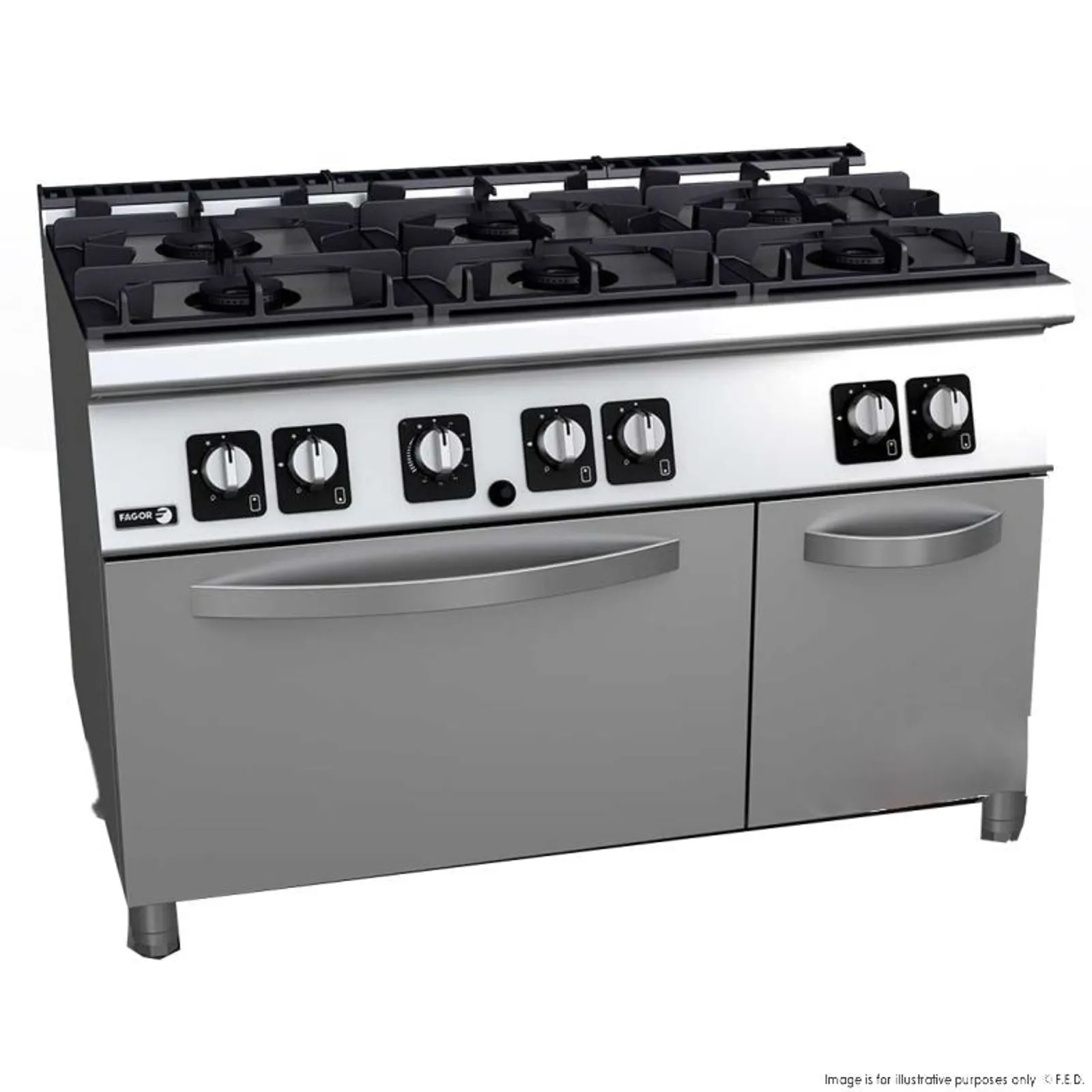 Fagor Professional C-G761H - Kore 700 Series 6 Burner Gas Range with Gas Oven