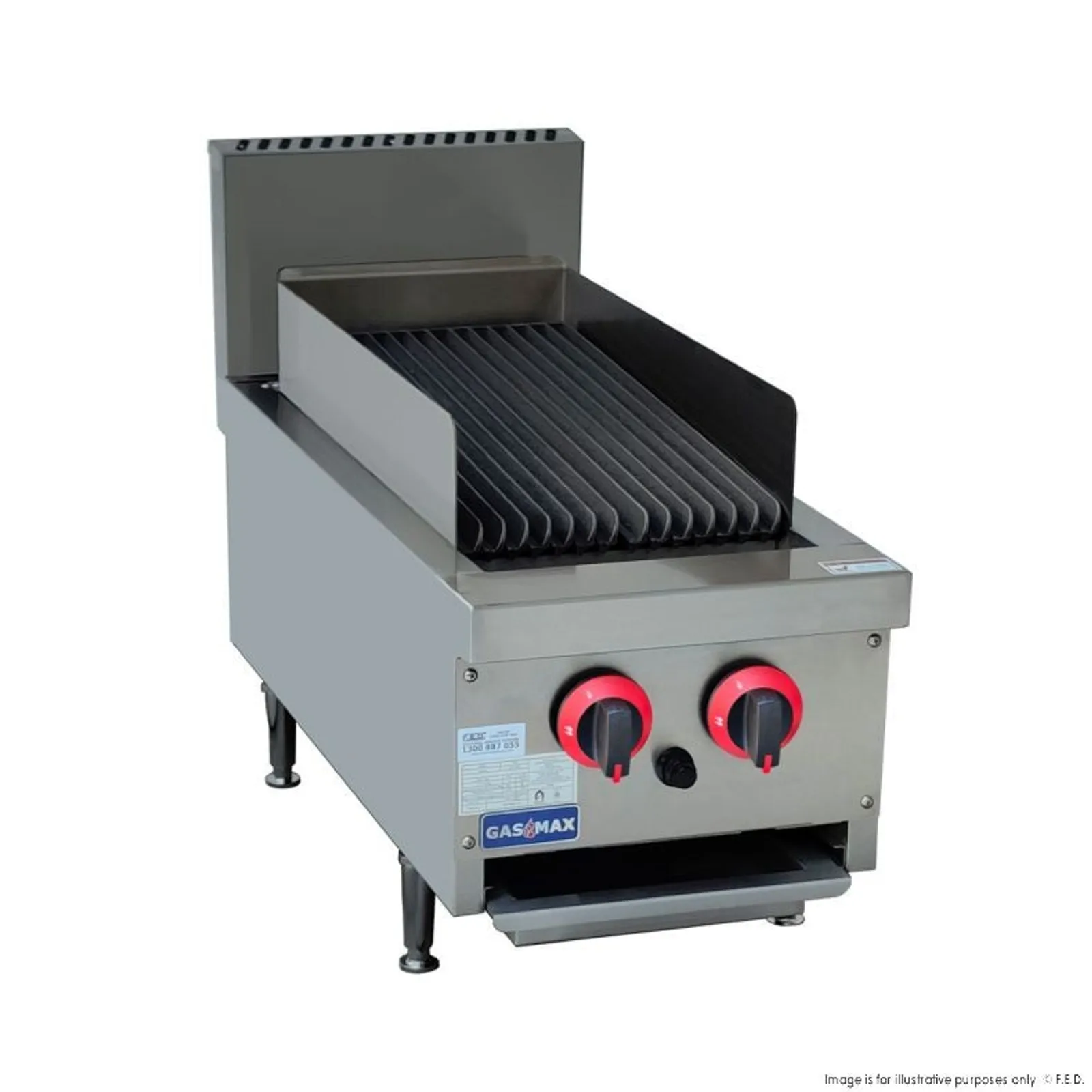 Gasmax QR-14E - Natural Gas 2 Burner Char Grill Top