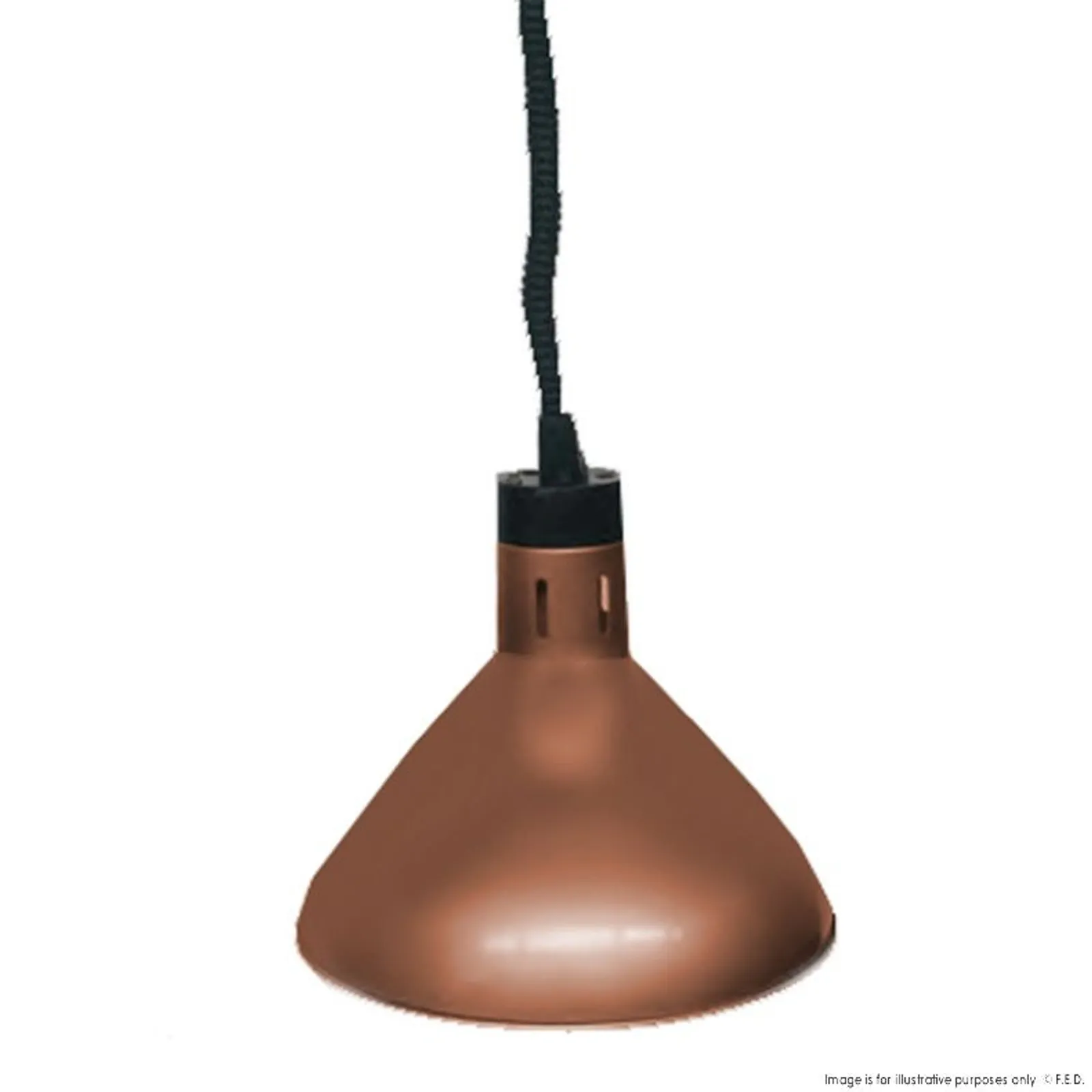 Benchstar HYWBL09 - Round Pull Down Heat Lamp Antique Copper 270mm