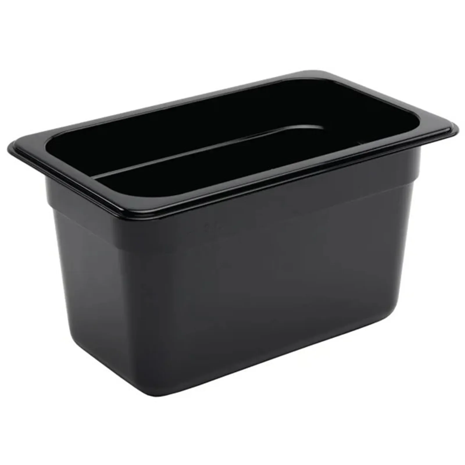 Vogue U468 - Black Polycarbonate 1/4 Gastronorm Tray 150mm