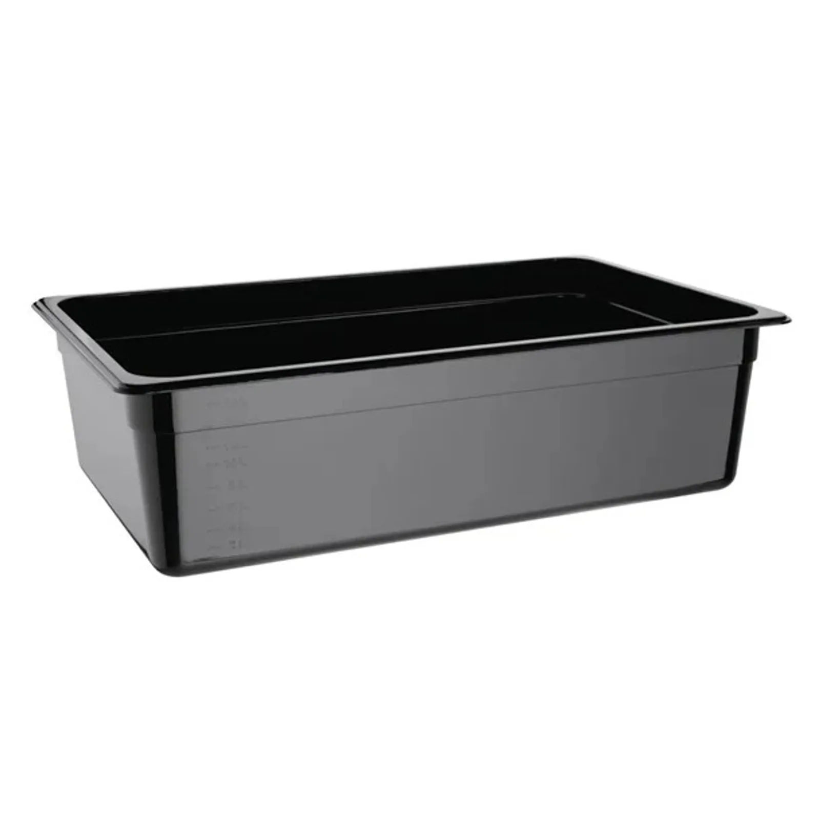 Vogue U455 - Black Polycarbonate 1/1 Gastronorm Tray 100mm