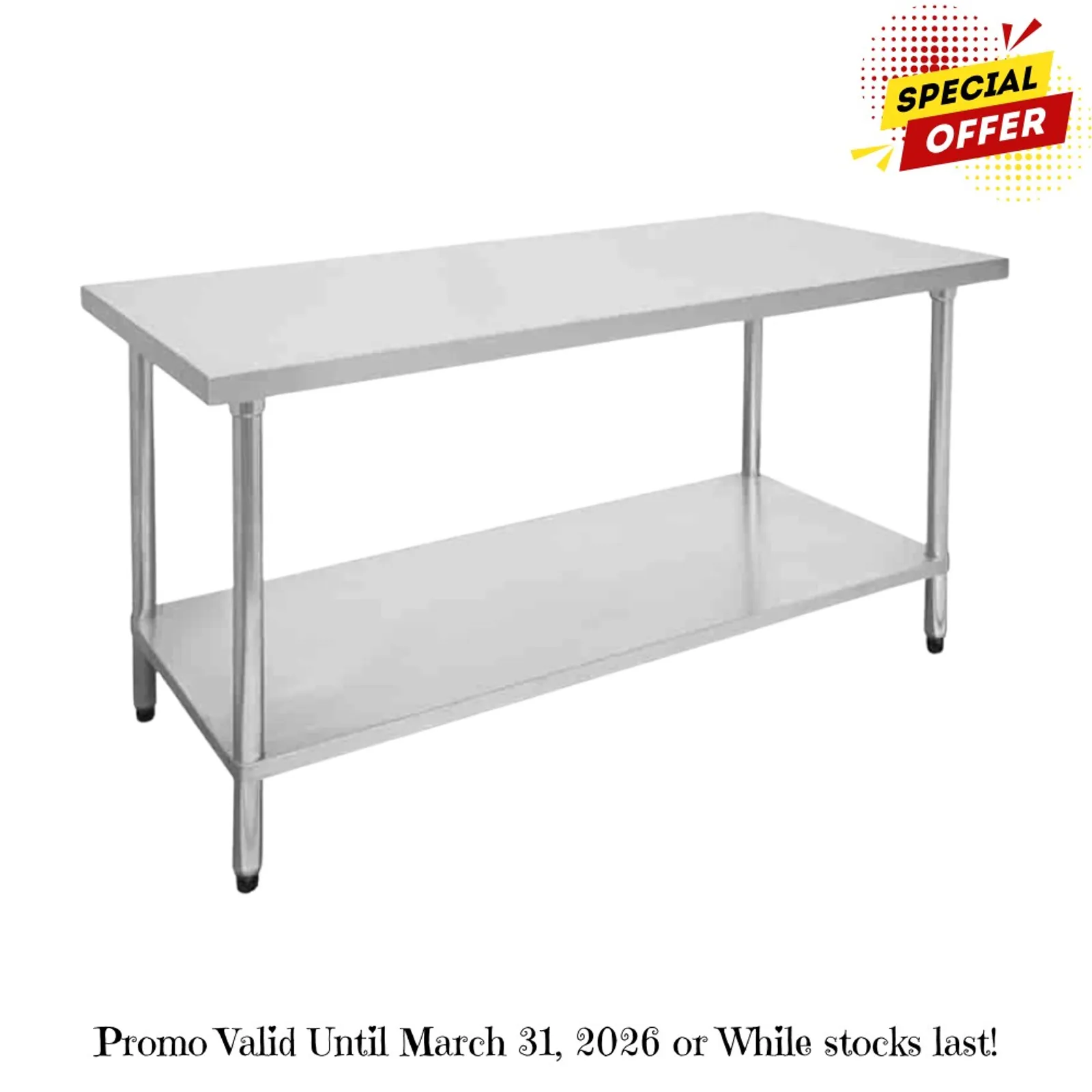 Modular Systems 1200-6-WB - Economic 304 Grade Stainless Steel Table 1200x600x900