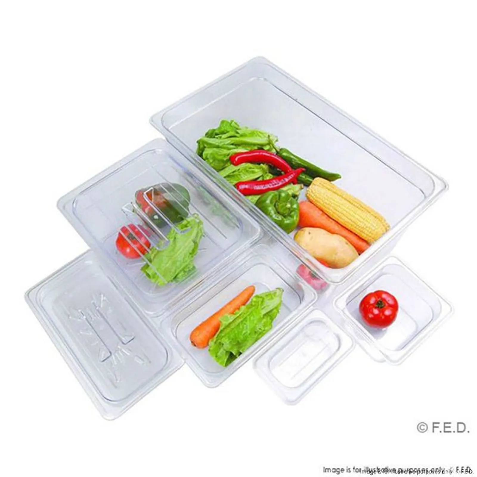 FED JW-P112 - Clear Poly 1/1 x 65 mm Gastronorm Pan