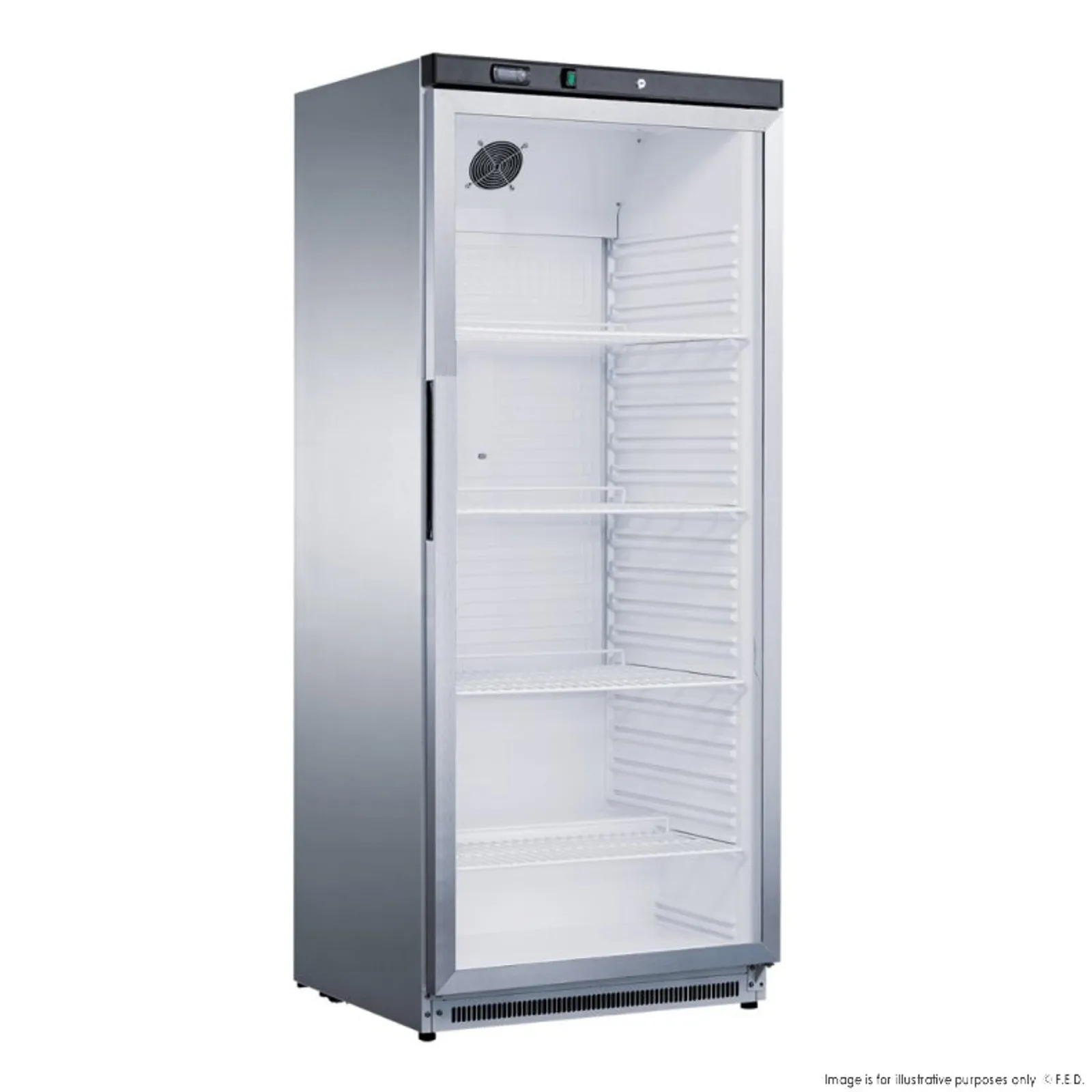 Fed-X XR600SG - Stainless Steel Upright Static Display Fridge