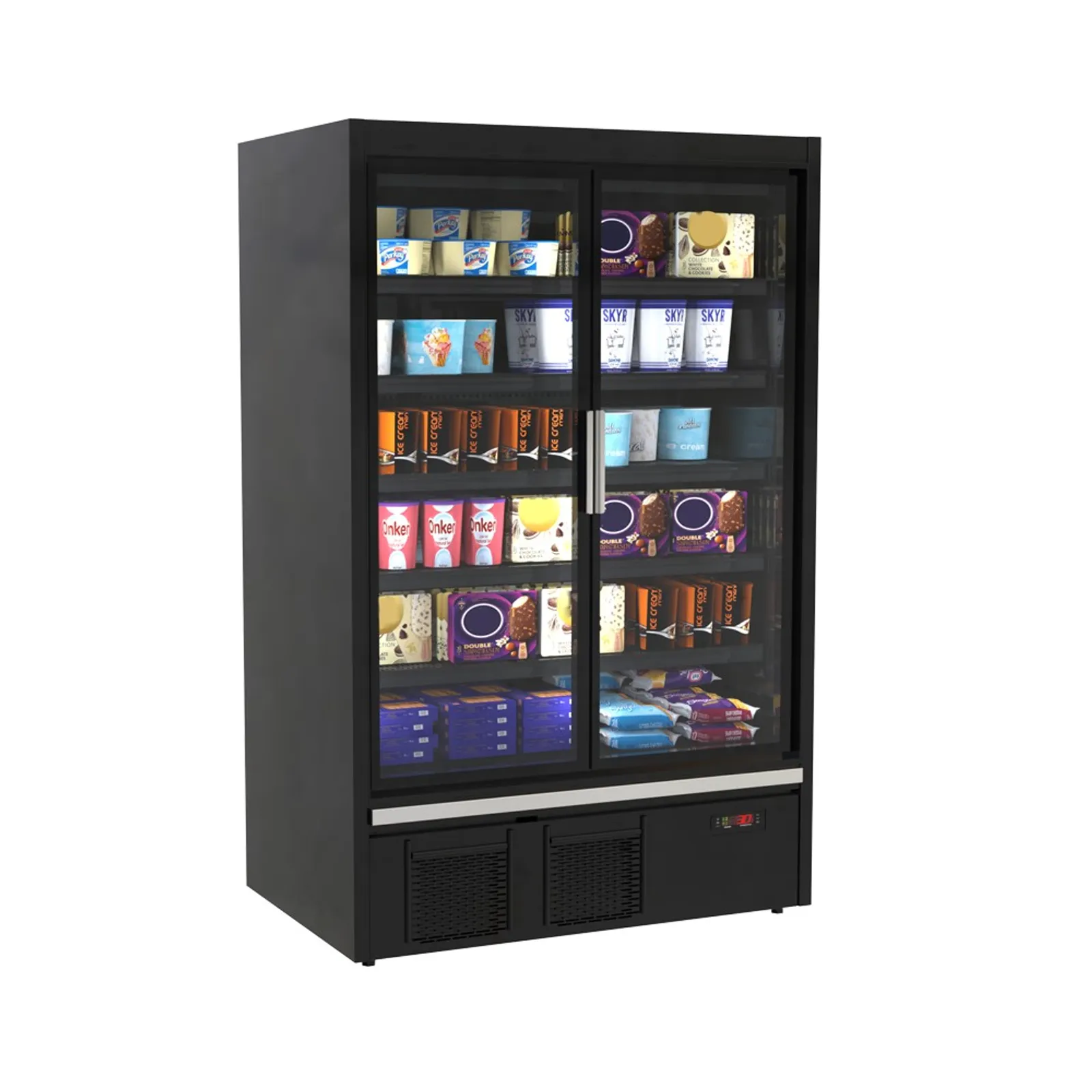 Hussmann H2TLDS-19 - Multideck 3 Glass Door Display Freezer 718L