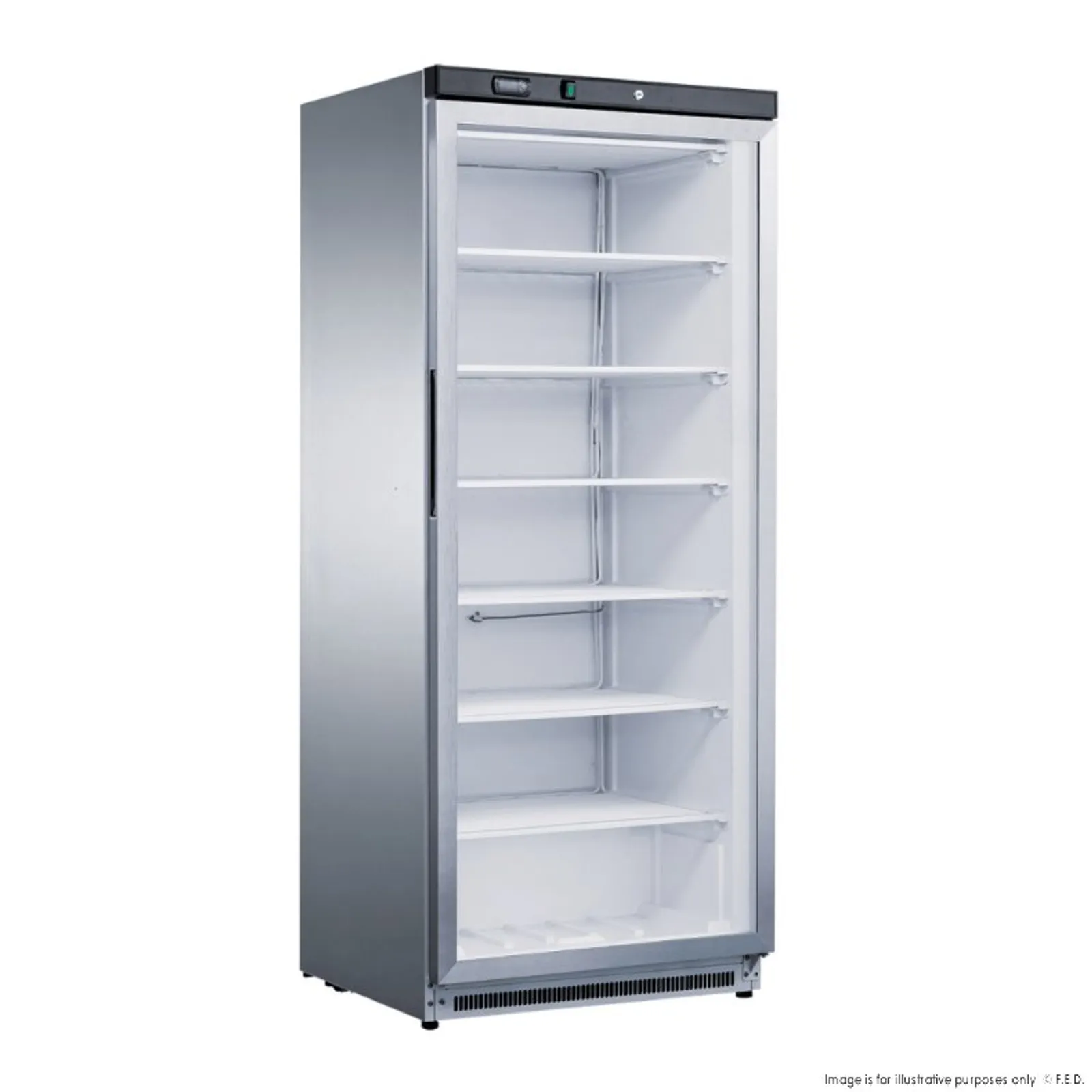 Fed-X XF600SG - Stainless Steel Upright Static Display Freezer