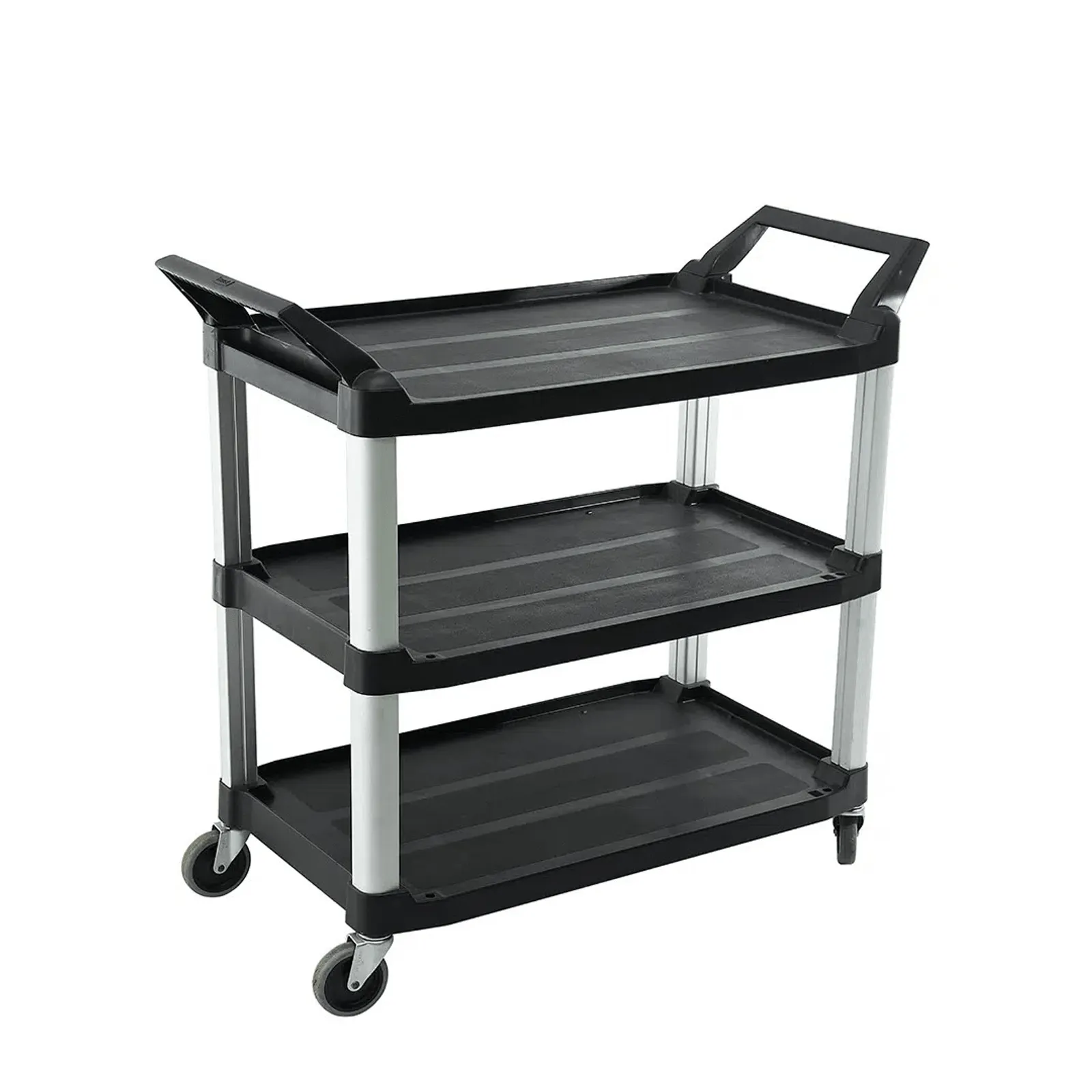 KH TRUST® Commercial 18084 - 3 Tier Black Large Utility Service Cart
