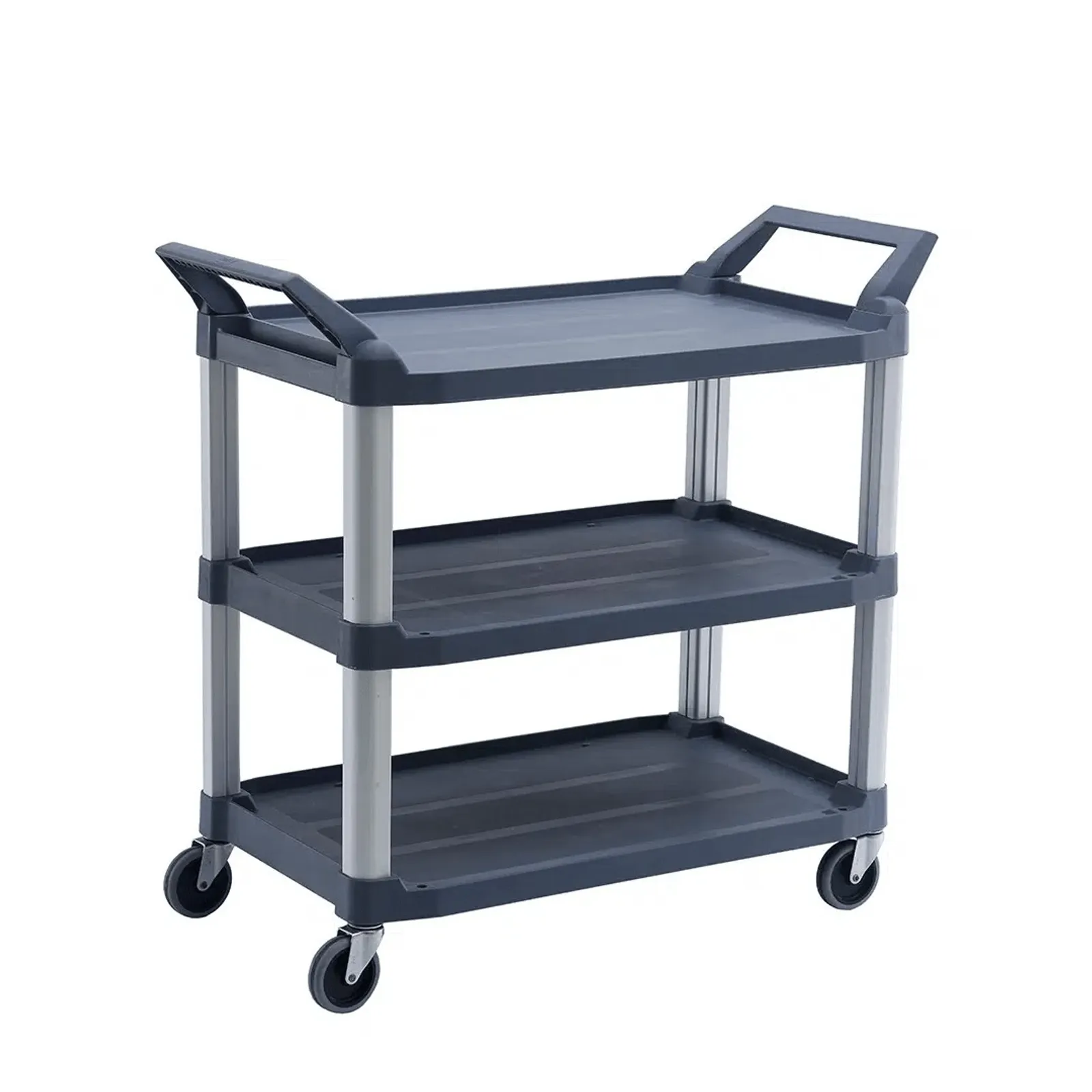 KH TRUST® Commercial 18086 - 3 Tier Grey Large Utility Service Cart