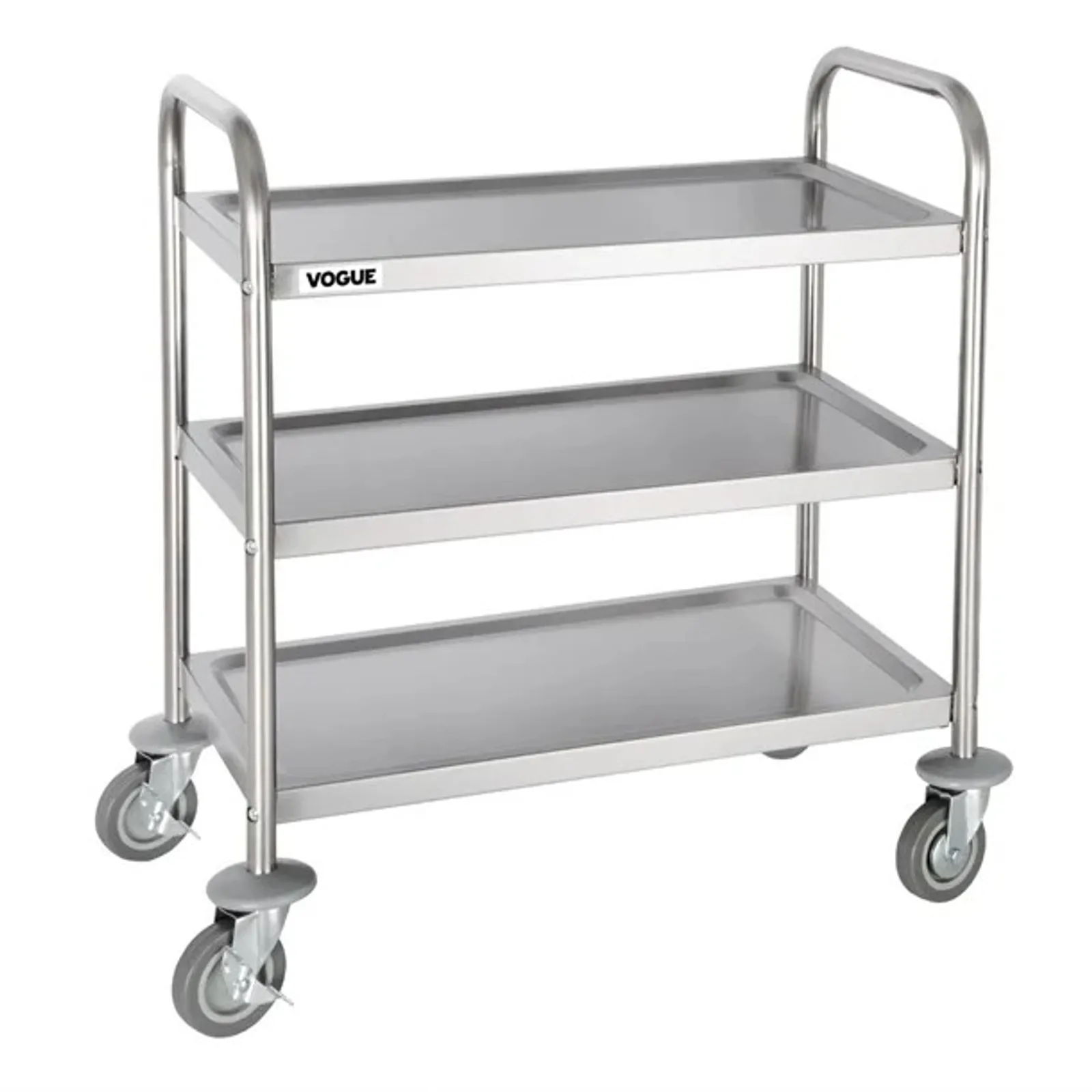 Vogue F993 - Stainless Steel 3 Tier Clearing Trolley Small