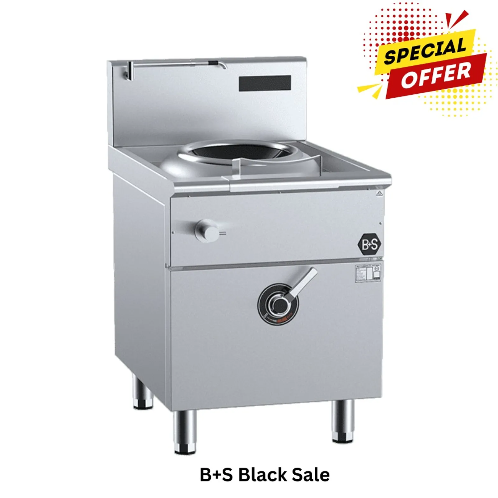 B+S Black IN-W1-8 - Single Hole Induction Wok 8 Kw
