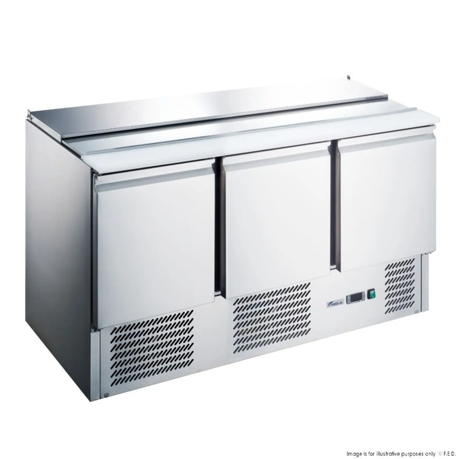 FED-X XGNS1300S - Three Door Salad Prep Fridge