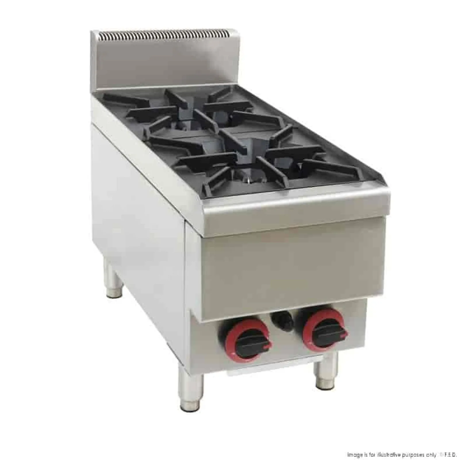 Gasmax JUS-TR-2BLPG - Benchtop LPG 2 Burner Cooktop w/ Splashback