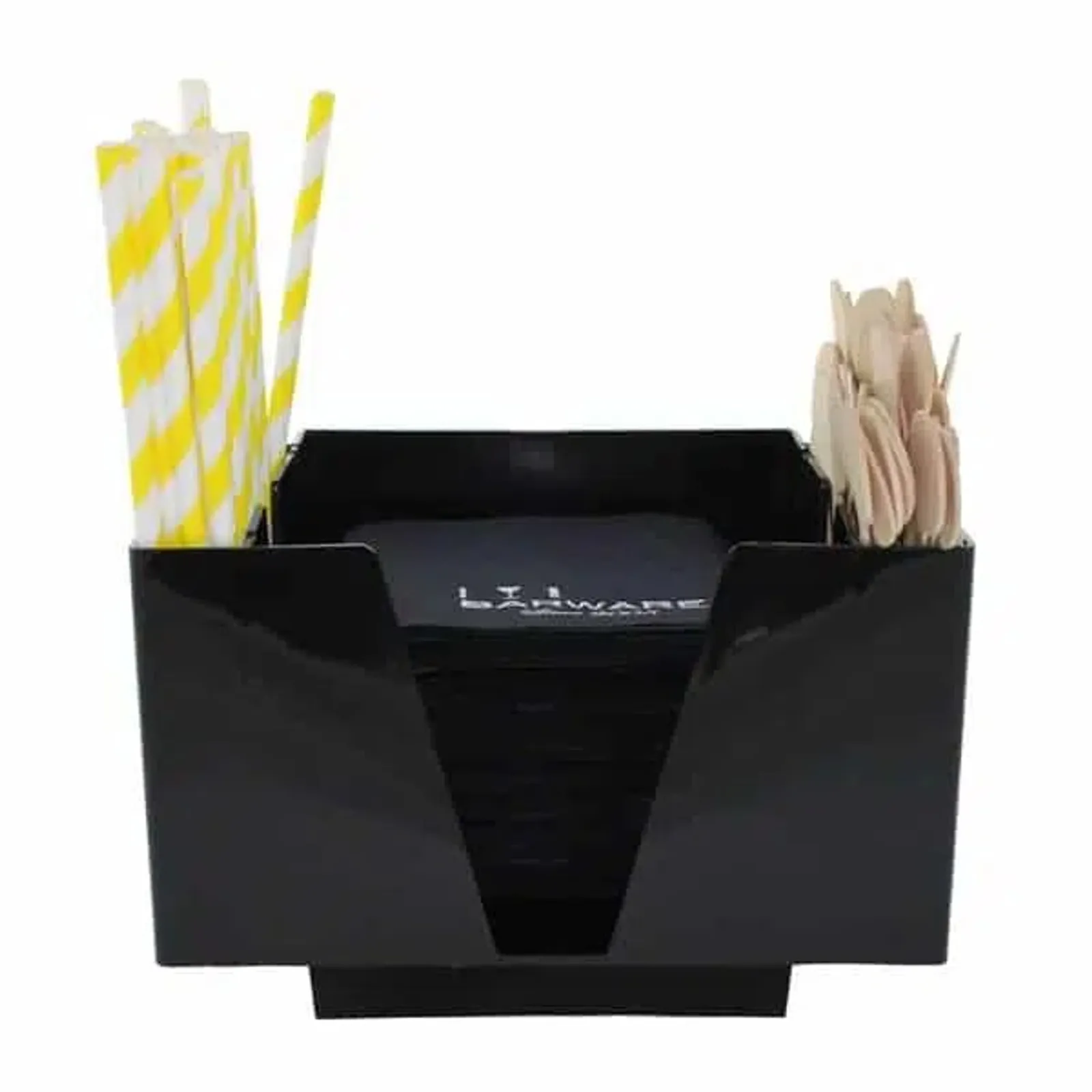 KH Classik Chef 41032 - Bar Caddy Napkin Straw Holder 194 x 142 x 136mm Black