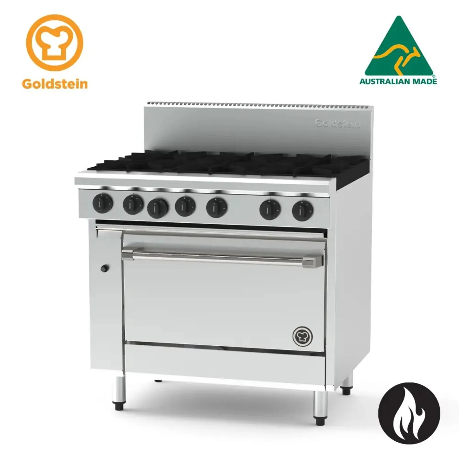 Goldstein PFC24G228E-X - 2 Burners with 610mm Griddle & 700mm Electric Convection Oven
