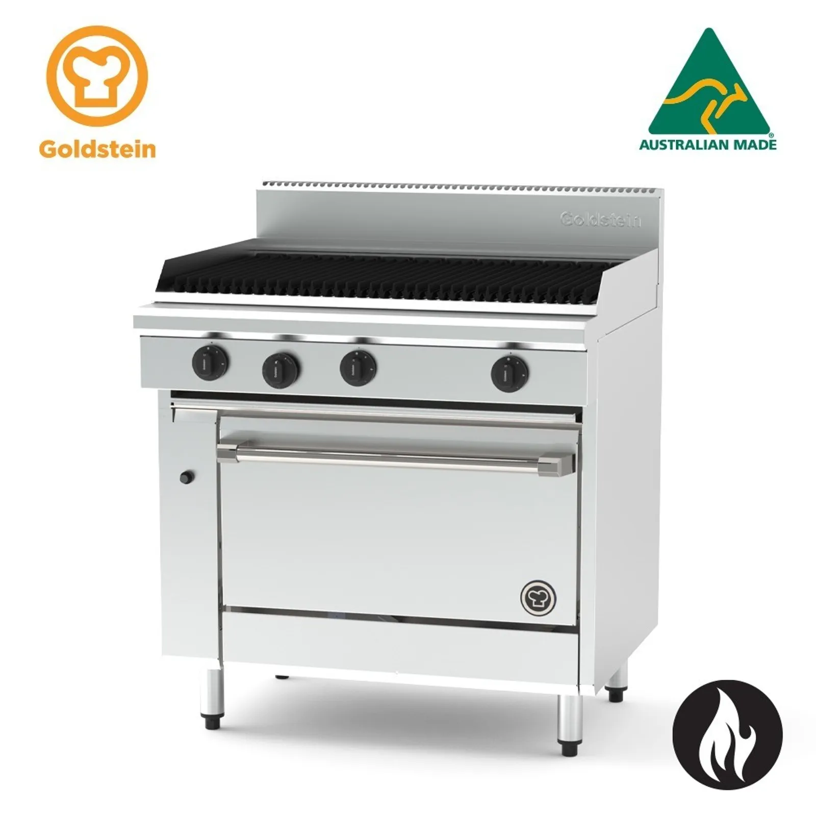 Goldstein PFC36Q28E-X - 914mm Chargrill with 700mm Convection Oven Electric