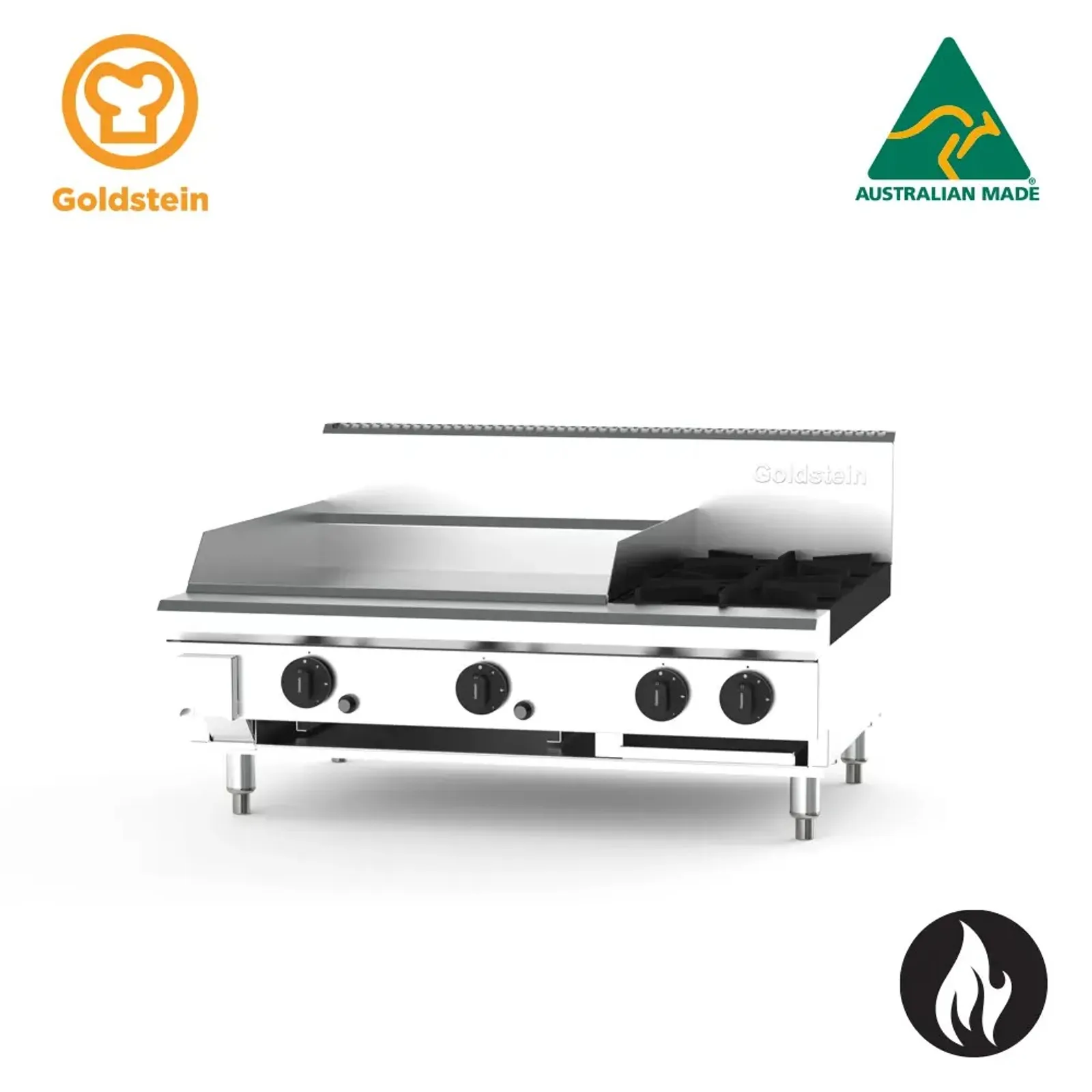 Goldstein PFB12Q4-X - 4 Burners Cooking Tops with 305mm BBQ