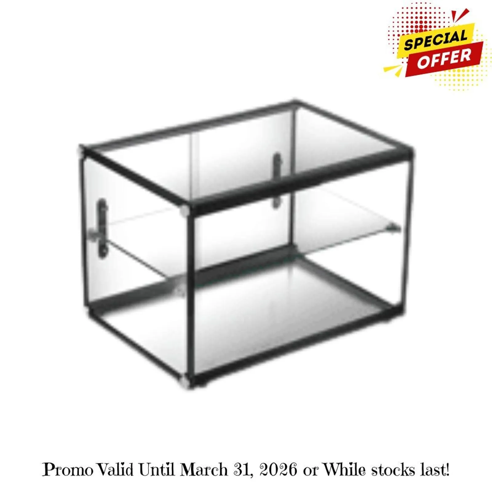 Exquisite CD65 - Two Tiers Flat Glass Ambient Cake Display