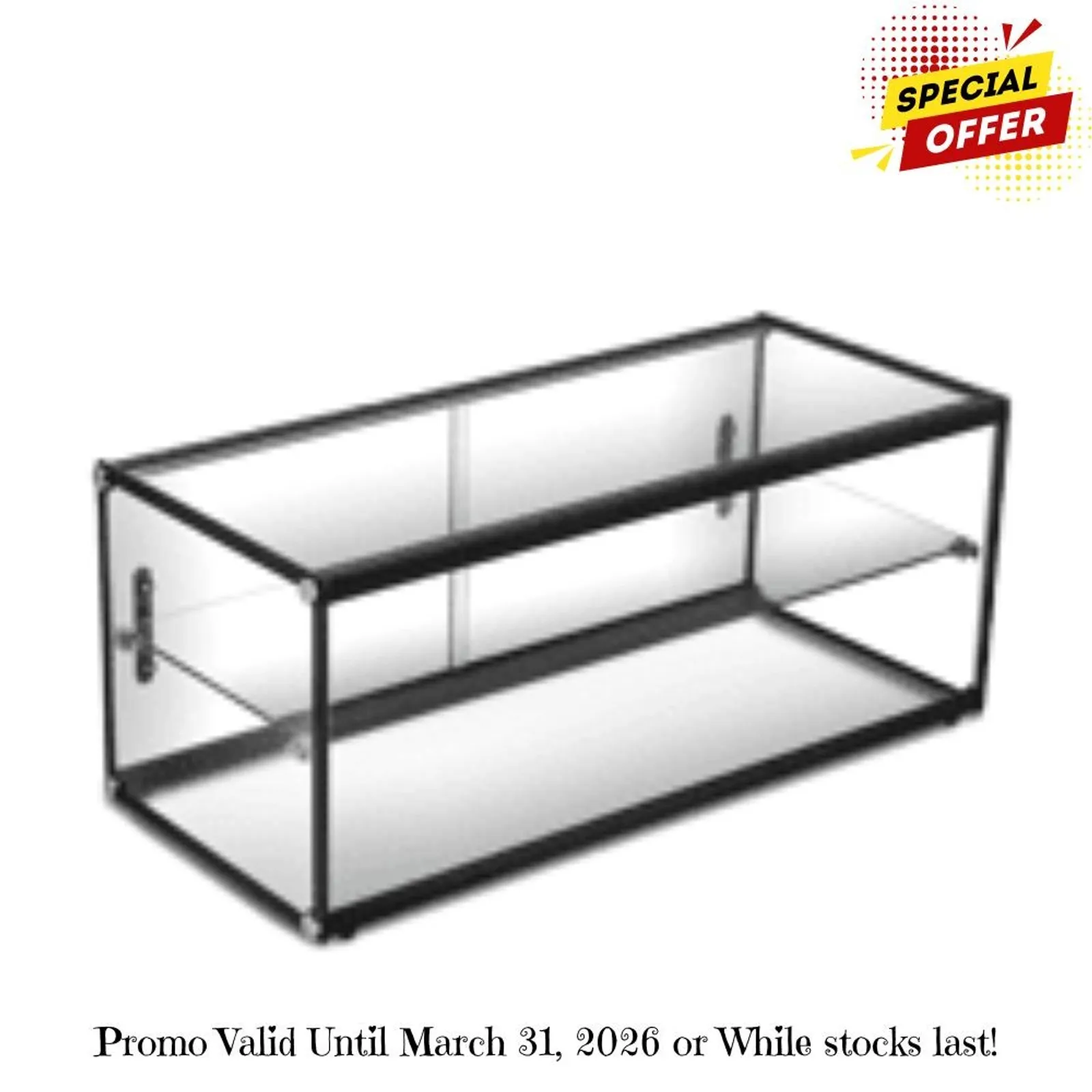 Exquisite CD120 - Two Tiers Flat Glass Ambient Cake Display