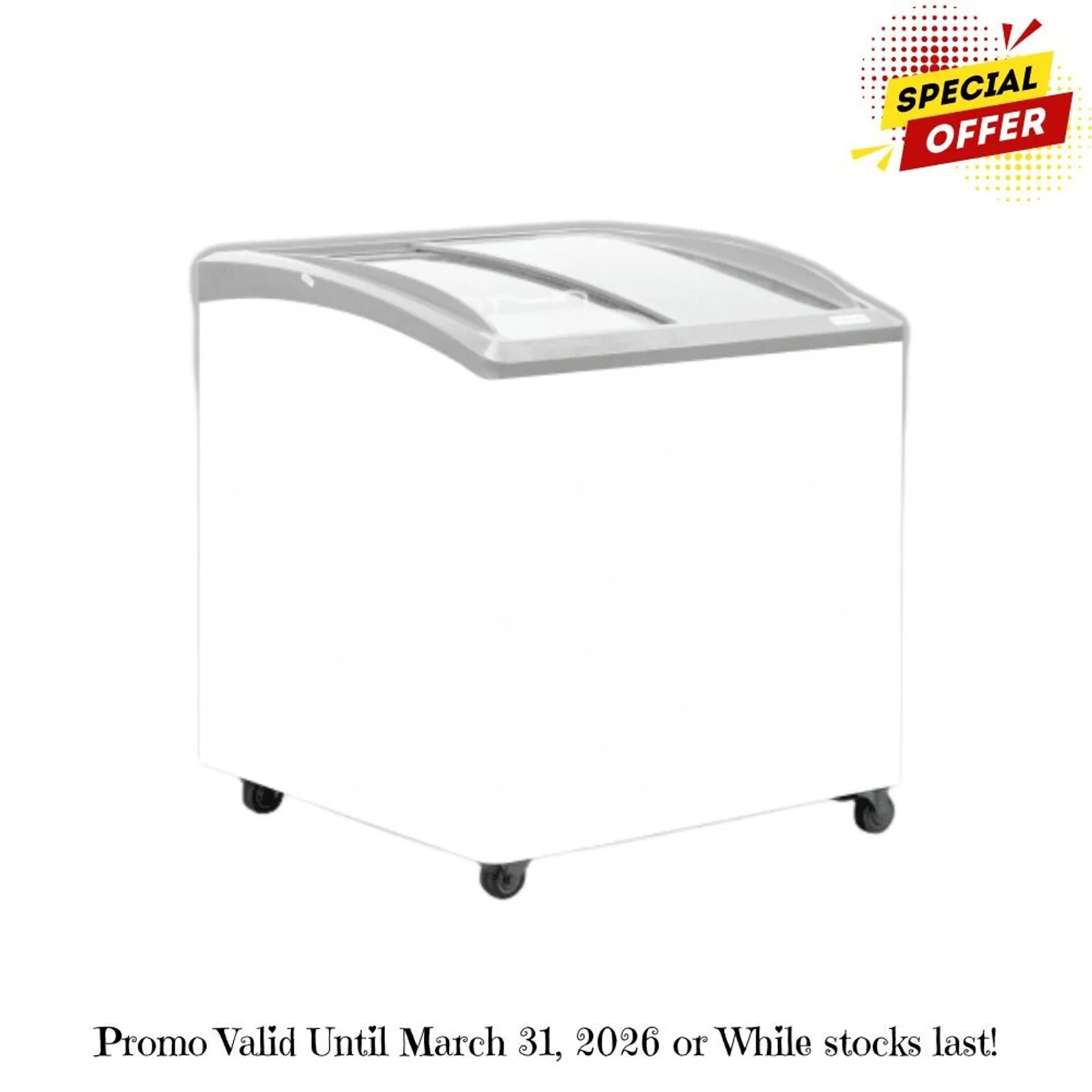 Exquisite SD235K - Curved Glass Display Chest Freezers with LED Light