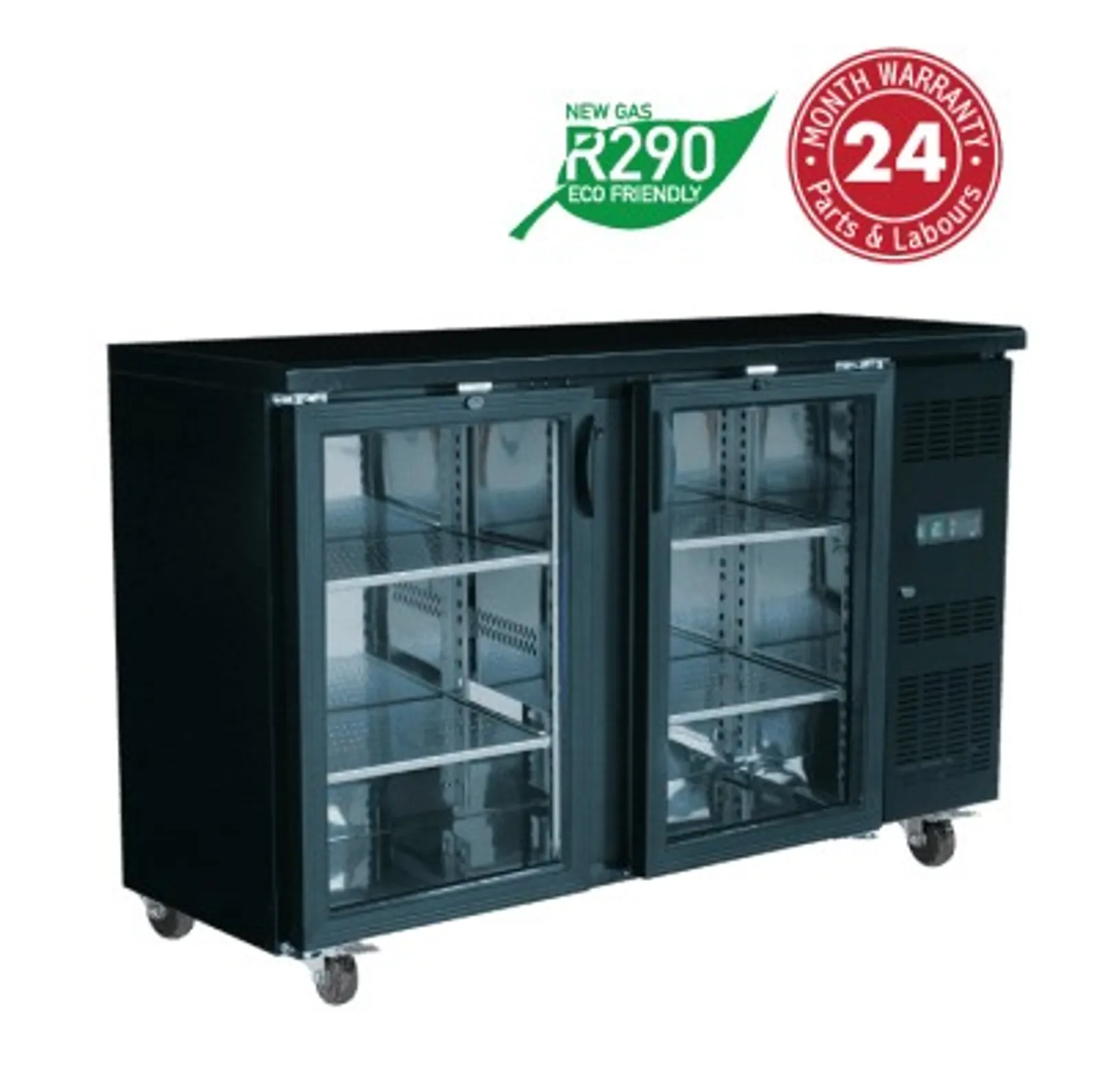 Exquisite UBC380 - 2 Swing Doors Backbar Display Fridge