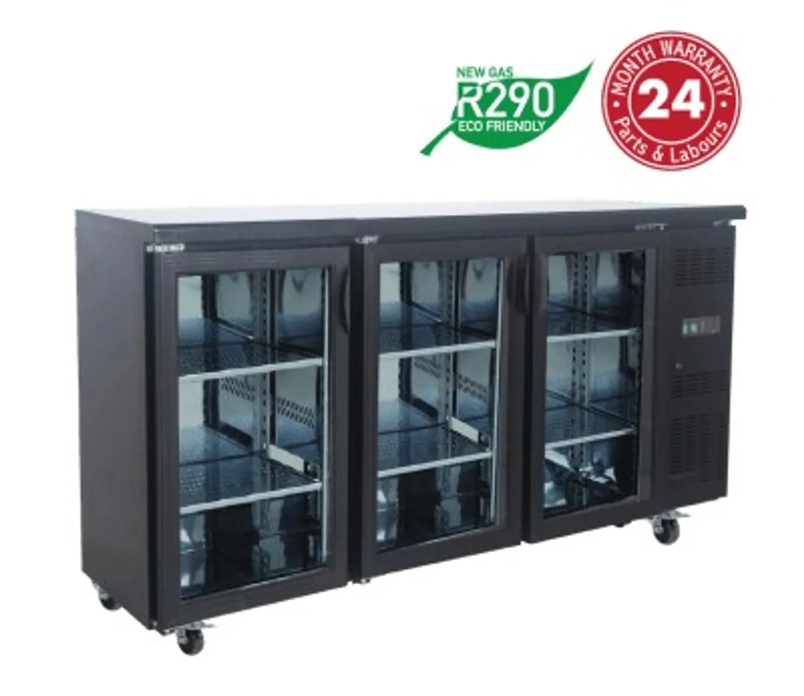 Exquisite UBC570 - 3 Swing Doors Backbar Display Fridge