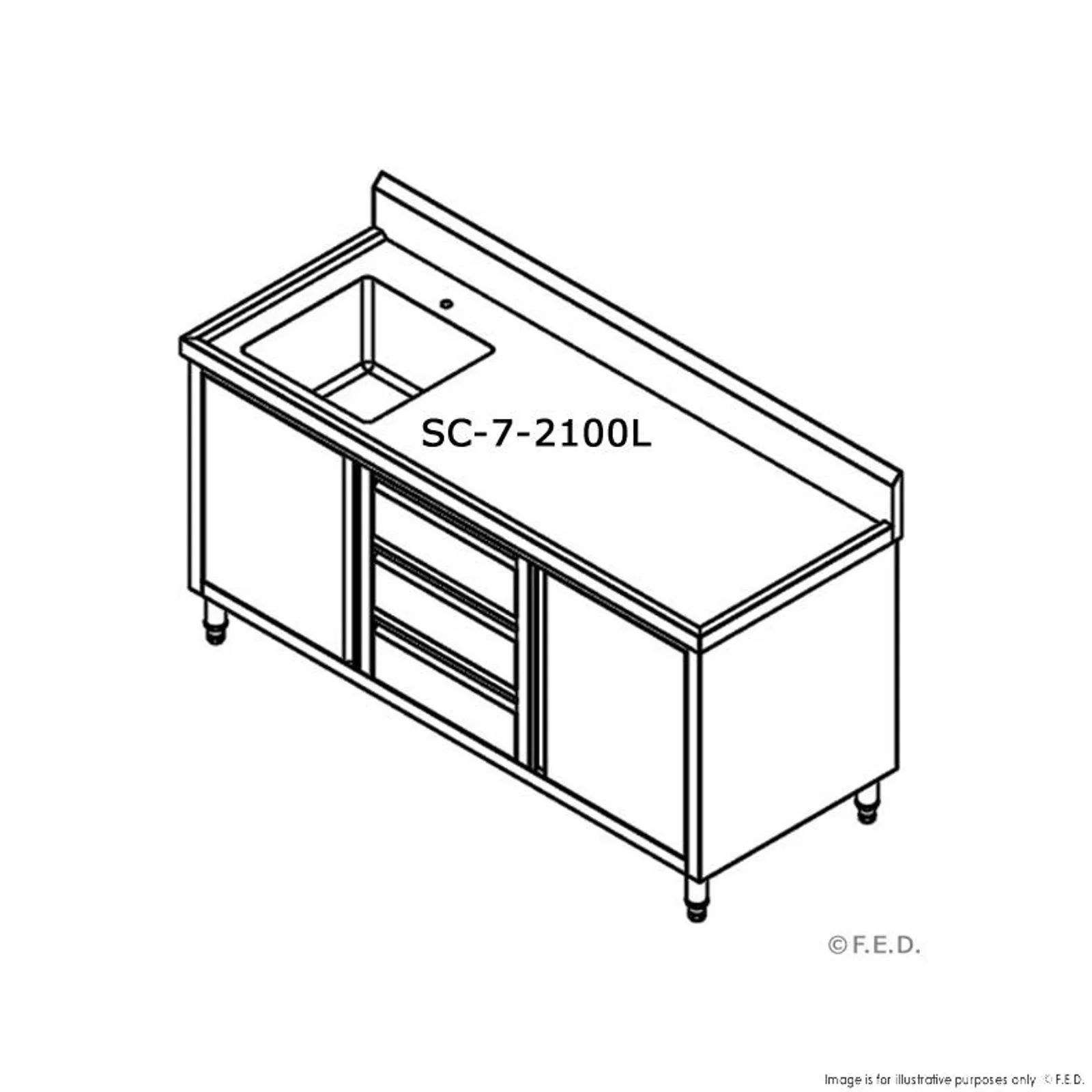 Modular Systems SC-7-2100L-H - CABINET WITH LEFT SINK