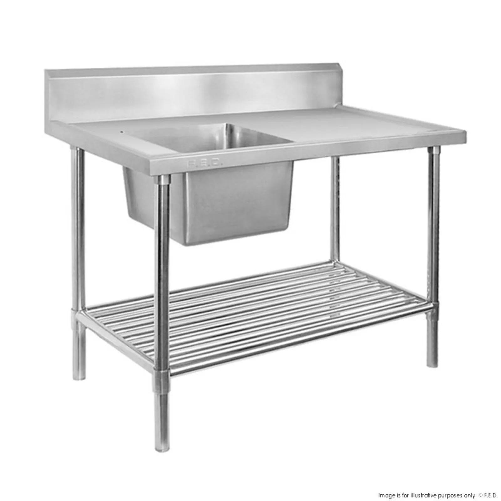 Modular Systems SSB7-1800L/A - Single Left Sink Bench with Pot Undershelf