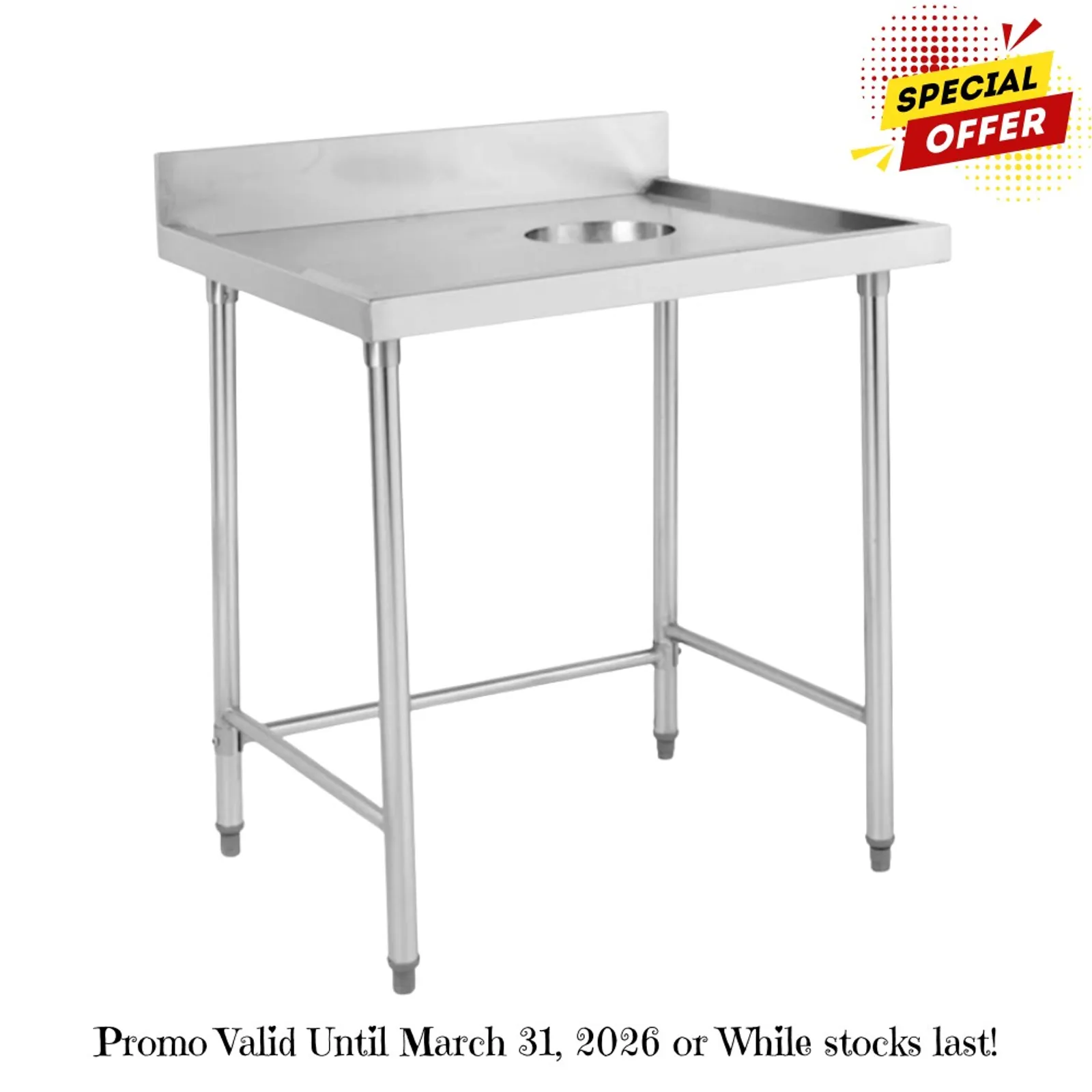 Modular Systems SWCB-7-1200R - Stainless Steel Bench w/ Splashback