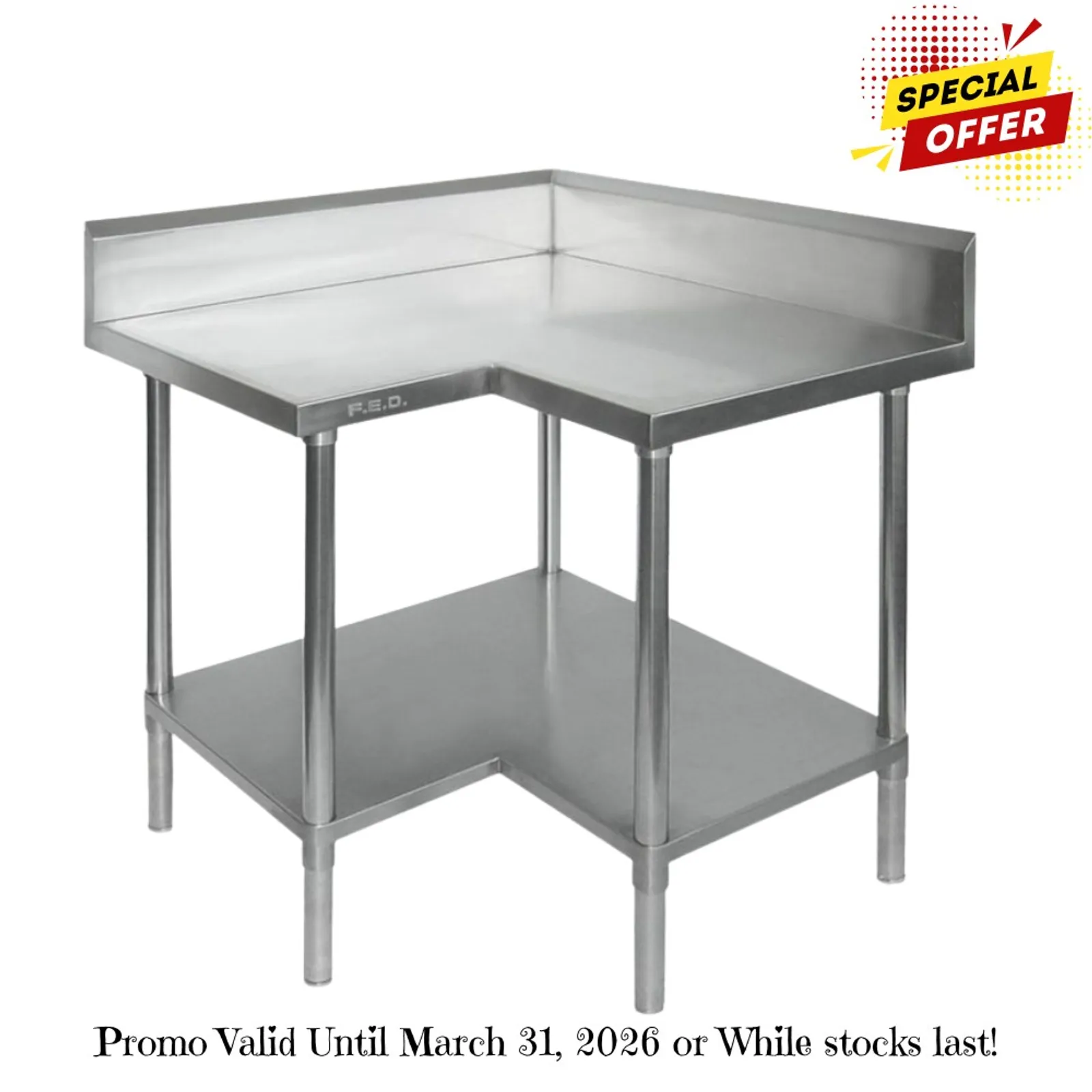 Modular Systems WBCB6-0900/A - Corner Workbench, 150mm Splashback & Undershelf