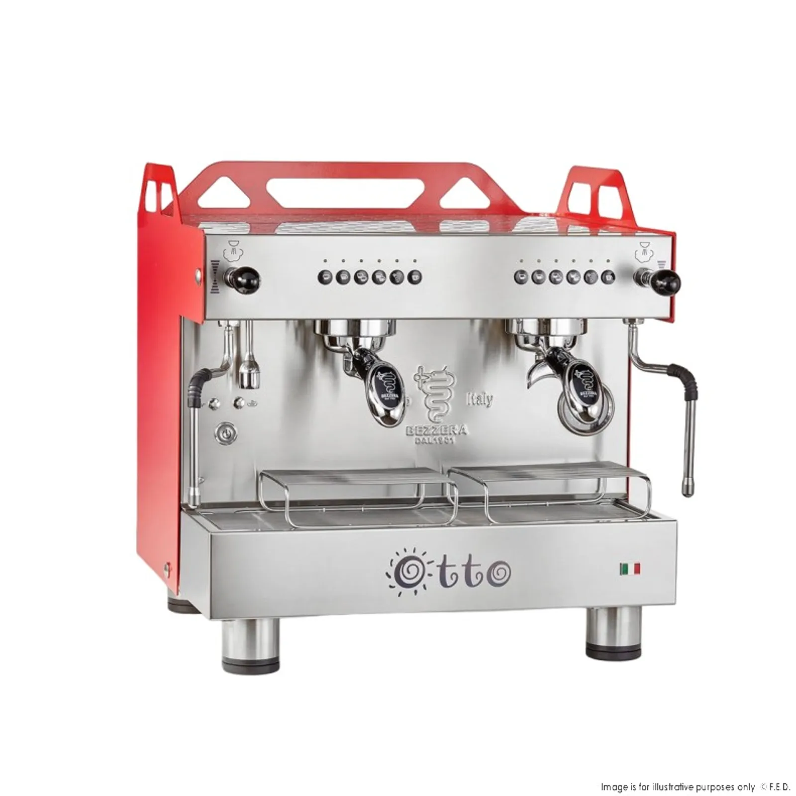 Bezzera BZOTTOCDE2IR1 - OTTO Red Compact 2 Group Espresso Machine