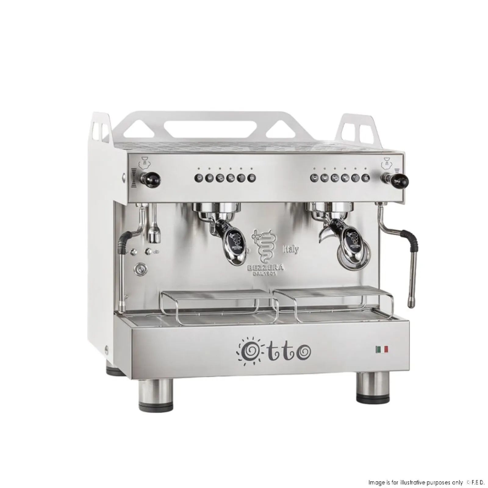 Bezzera BZOTTOCDE2IW1 - OTTO White Compact 2 Group Espresso Machine