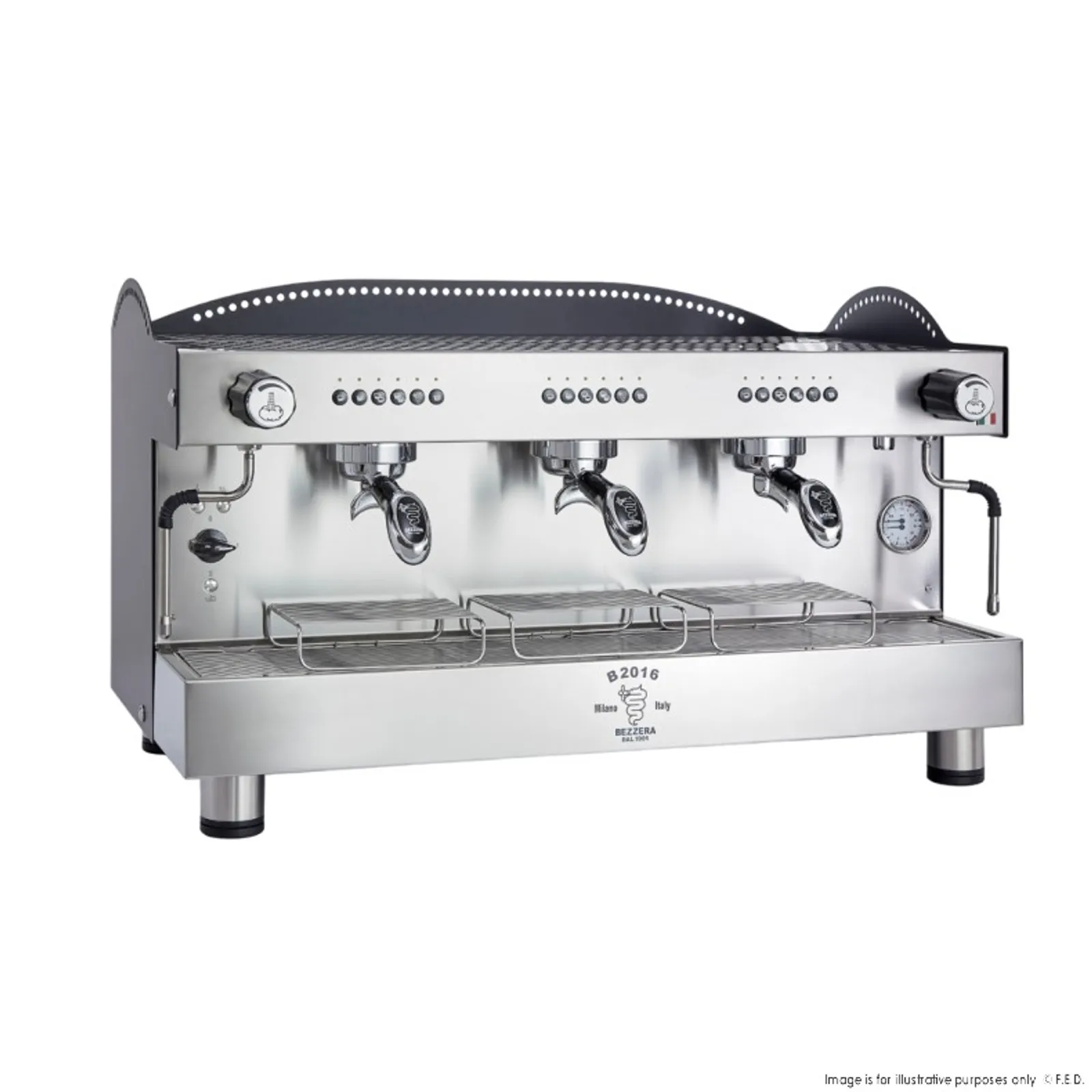 Bezzera BZB2016B3DE - 3L Black 3-Group Professional Espresso Machine