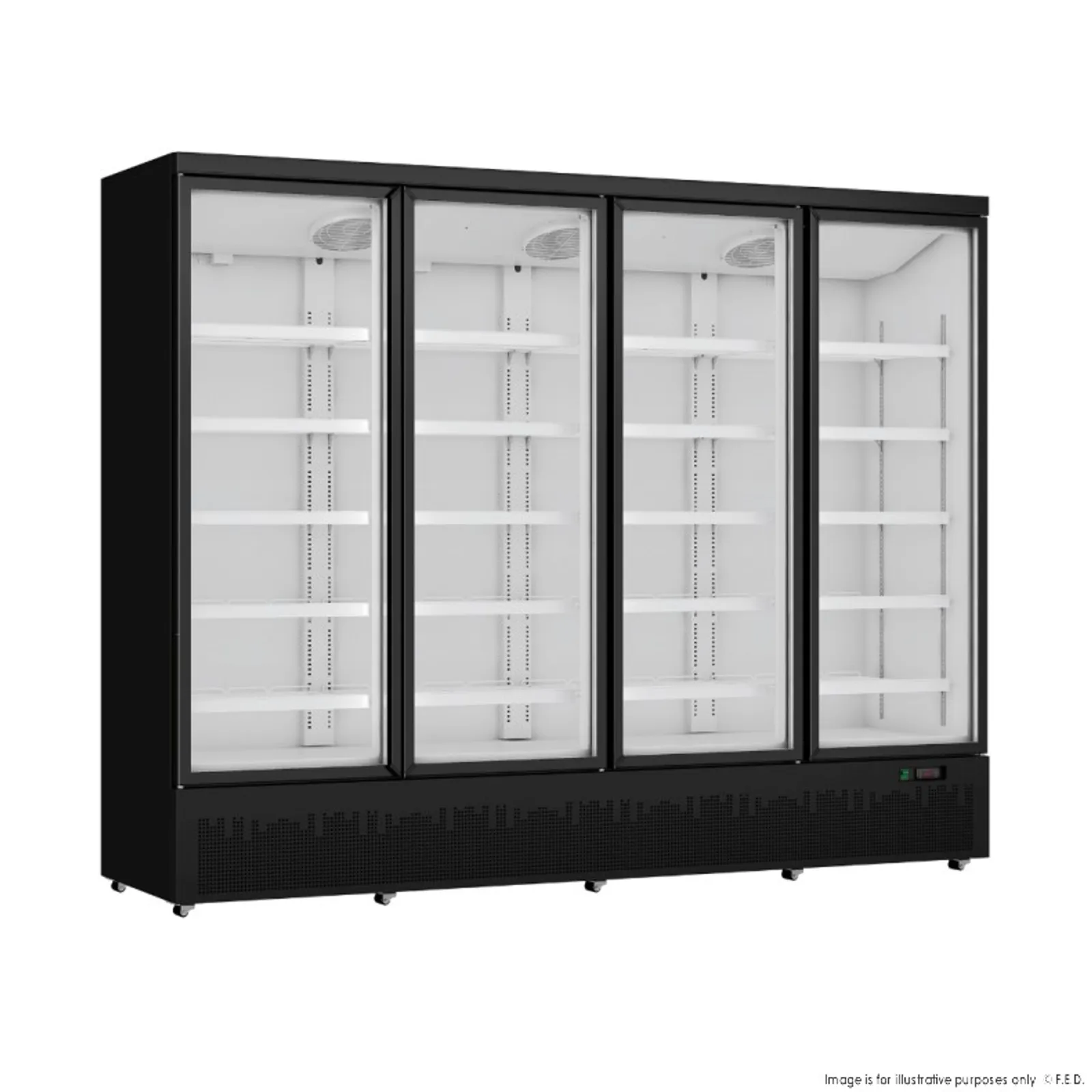 Thermaster LG-2200BGBM - Four Door Supermarket Fridge Black