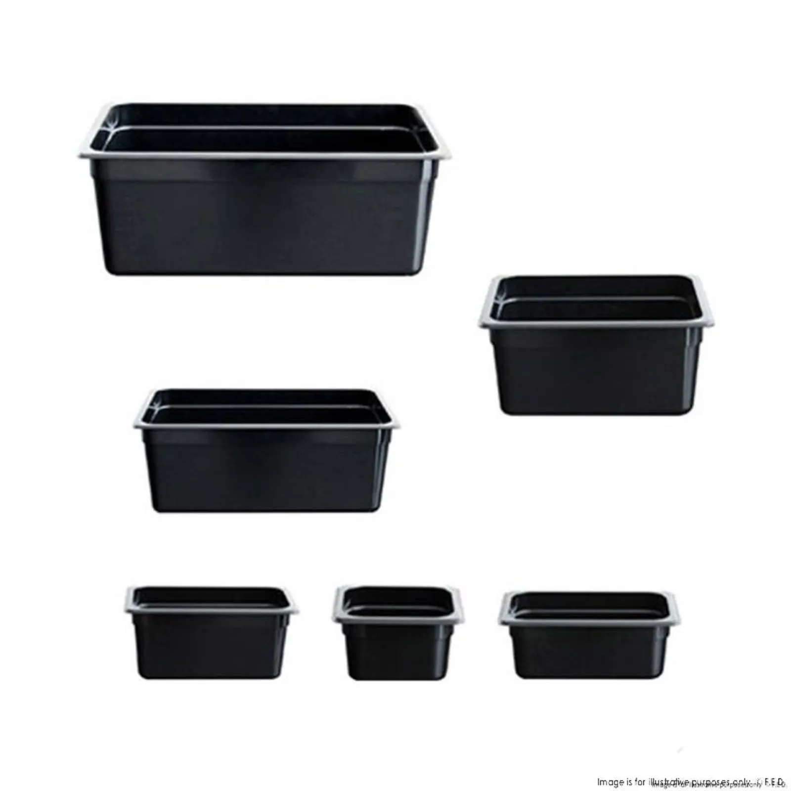 Fed JW-P134B - Black Poly 1/3 x 100 mm Gastronorm Pan