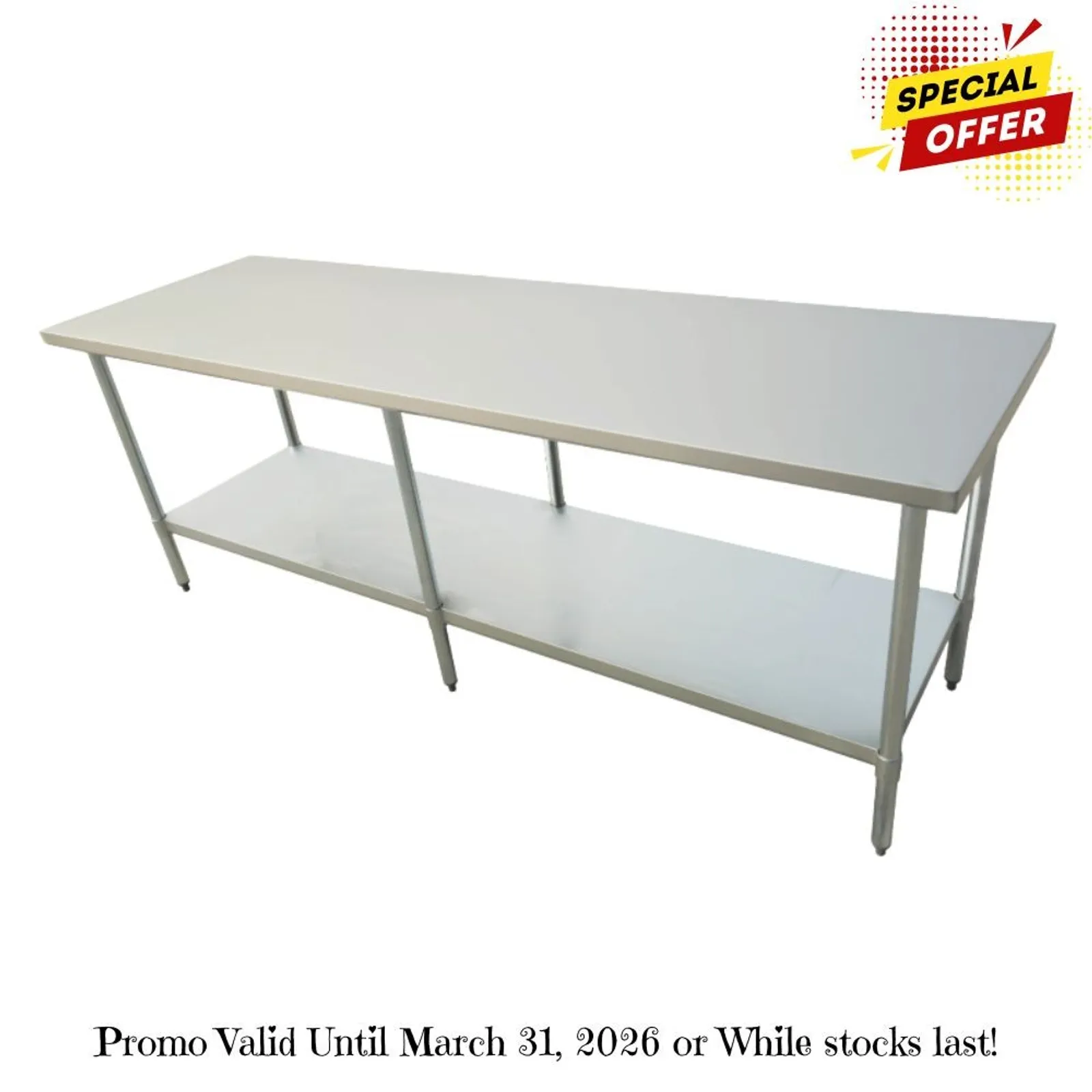 Modular Systems 2400-6-WB - Economic 304 Grade Stainless Steel Table