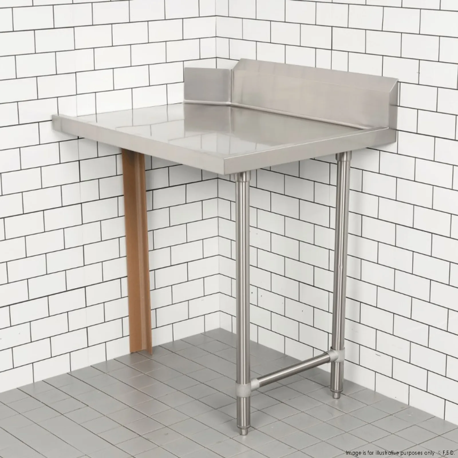 Modular System CDT-1200L - Clean Dish Table with Splashback