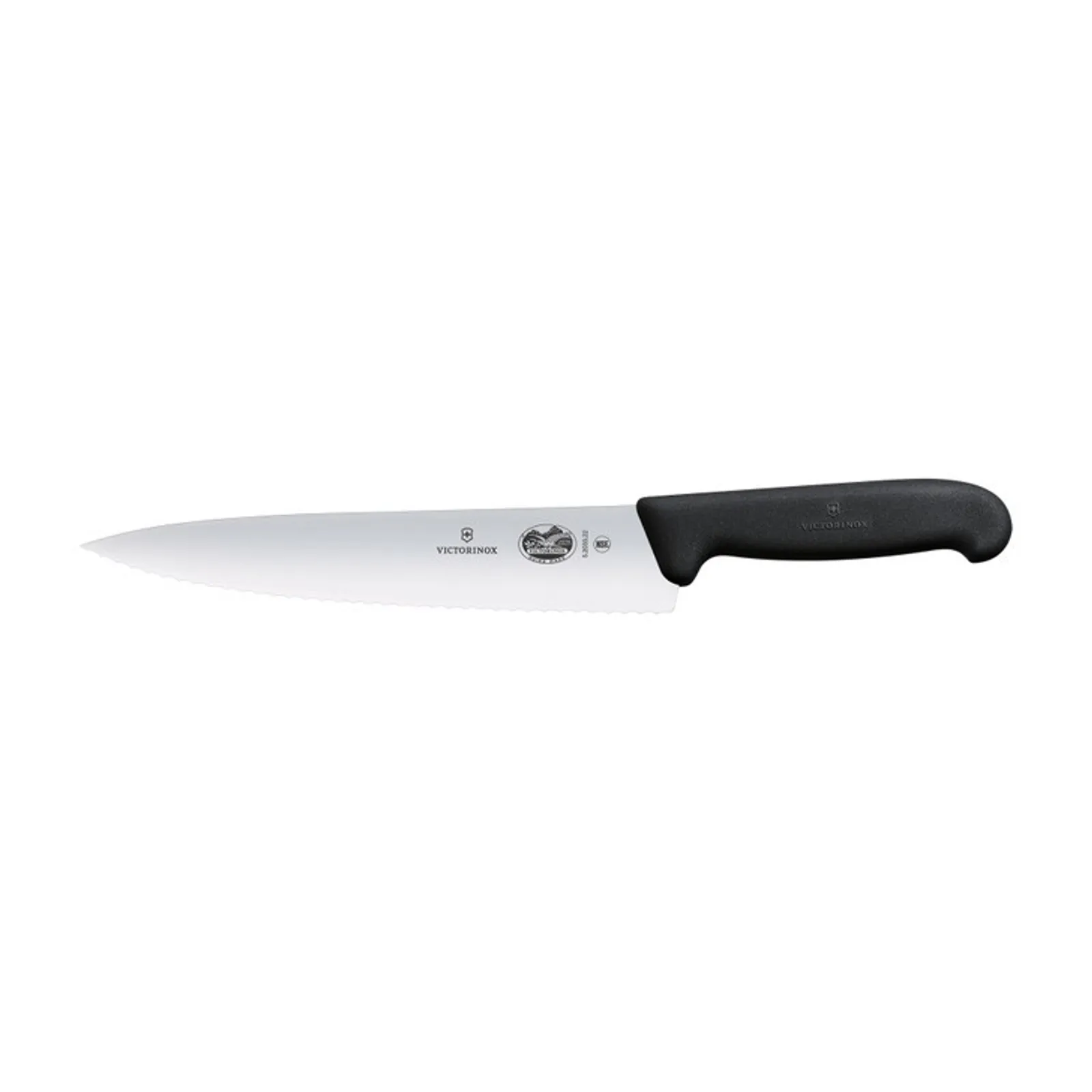 Victorinox 5.2033.19 - Cooks Carving Knife, 19cm, Wavy Edge, Fibrox - Black