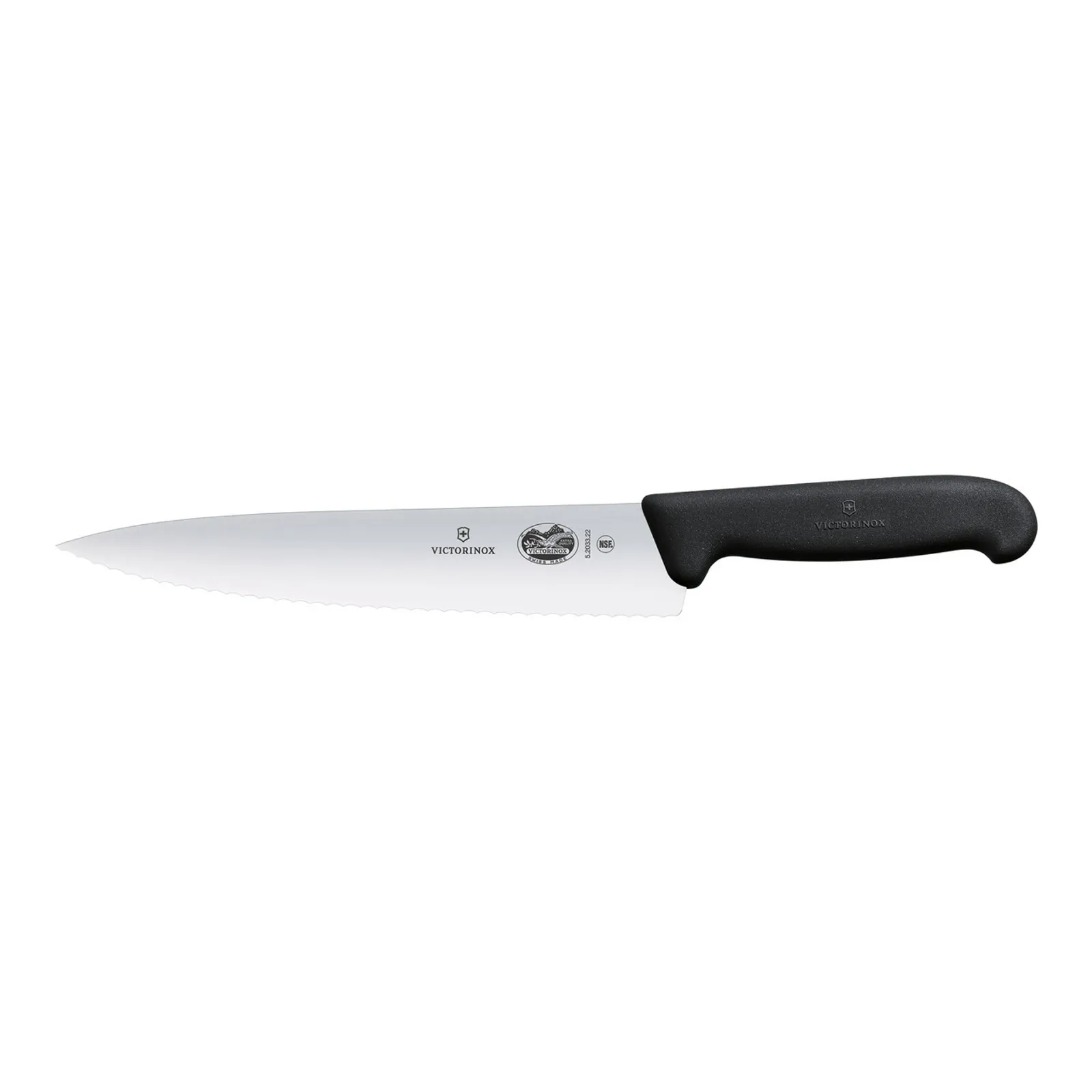 Victorinox 5.2033.25 - Cooks Carving Knife, 25cm, Wavy Edge, Fibrox - Black