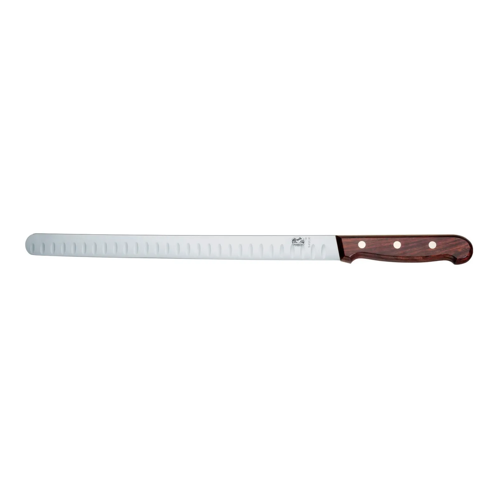 Victorinox 5.4120.30 - Salmon Knife, 30cm Fluted Edge, Round Blade - Wood
