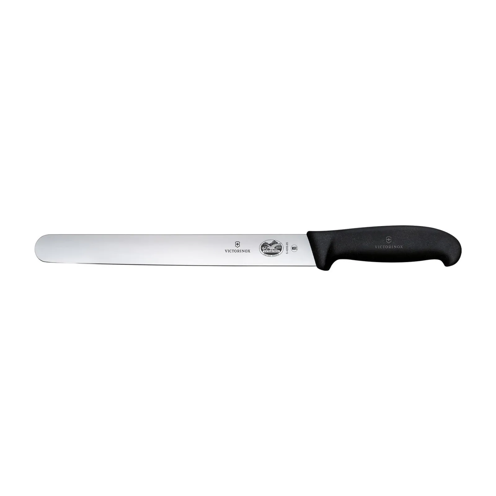 Victorinox 5.4203.25 - Slicing Knife, 25cm Round Plain Edge, Fibrox - Black