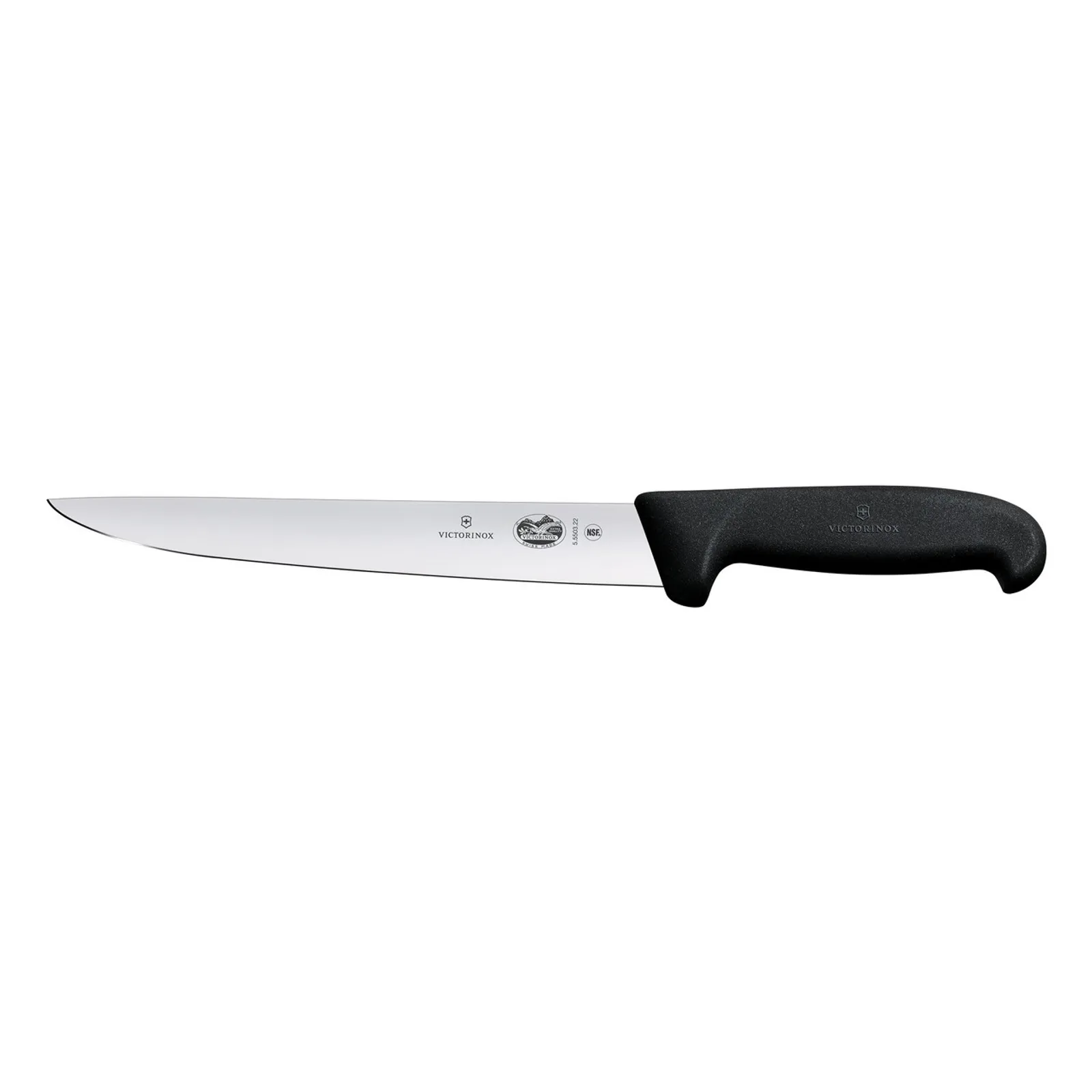 Victorinox 5.5503.22 - Sticking Knife, 22cm, Straight Back Blade, Fibrox - Black