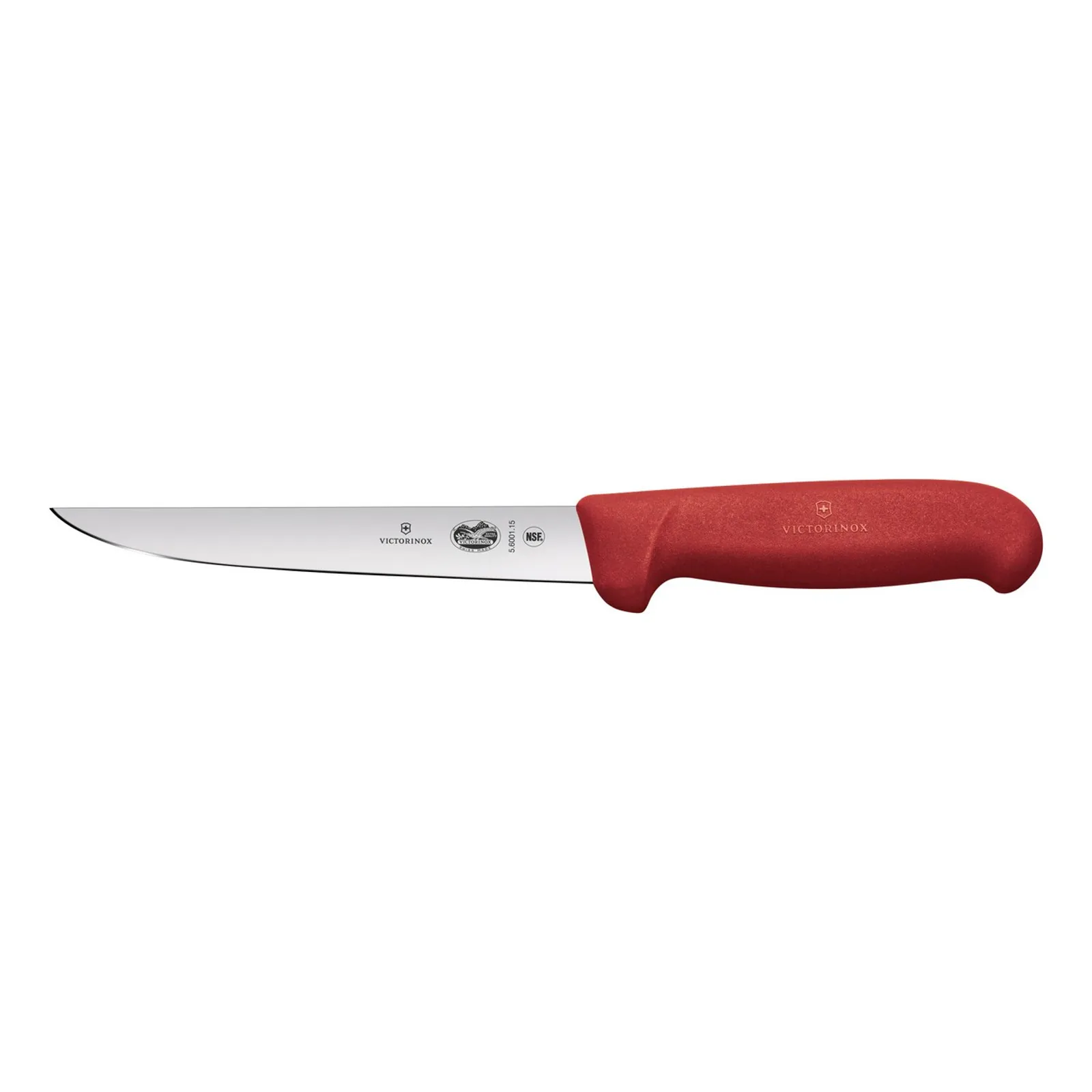 Victorinox 5.6001.15 - Boning Knife, 15cm, Straight, Wide Blade, Fibrox - Red