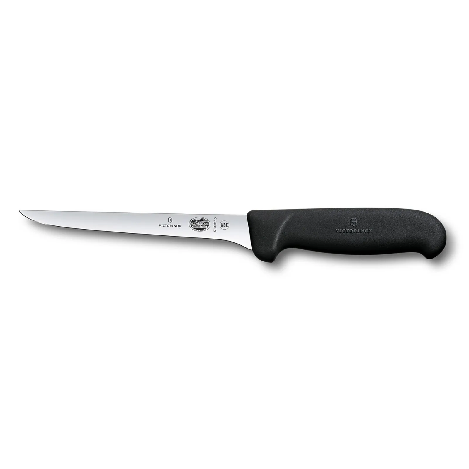 Victorinox 5.6413.15 - Boning Knife, 15cm Straight, Fibrox Black