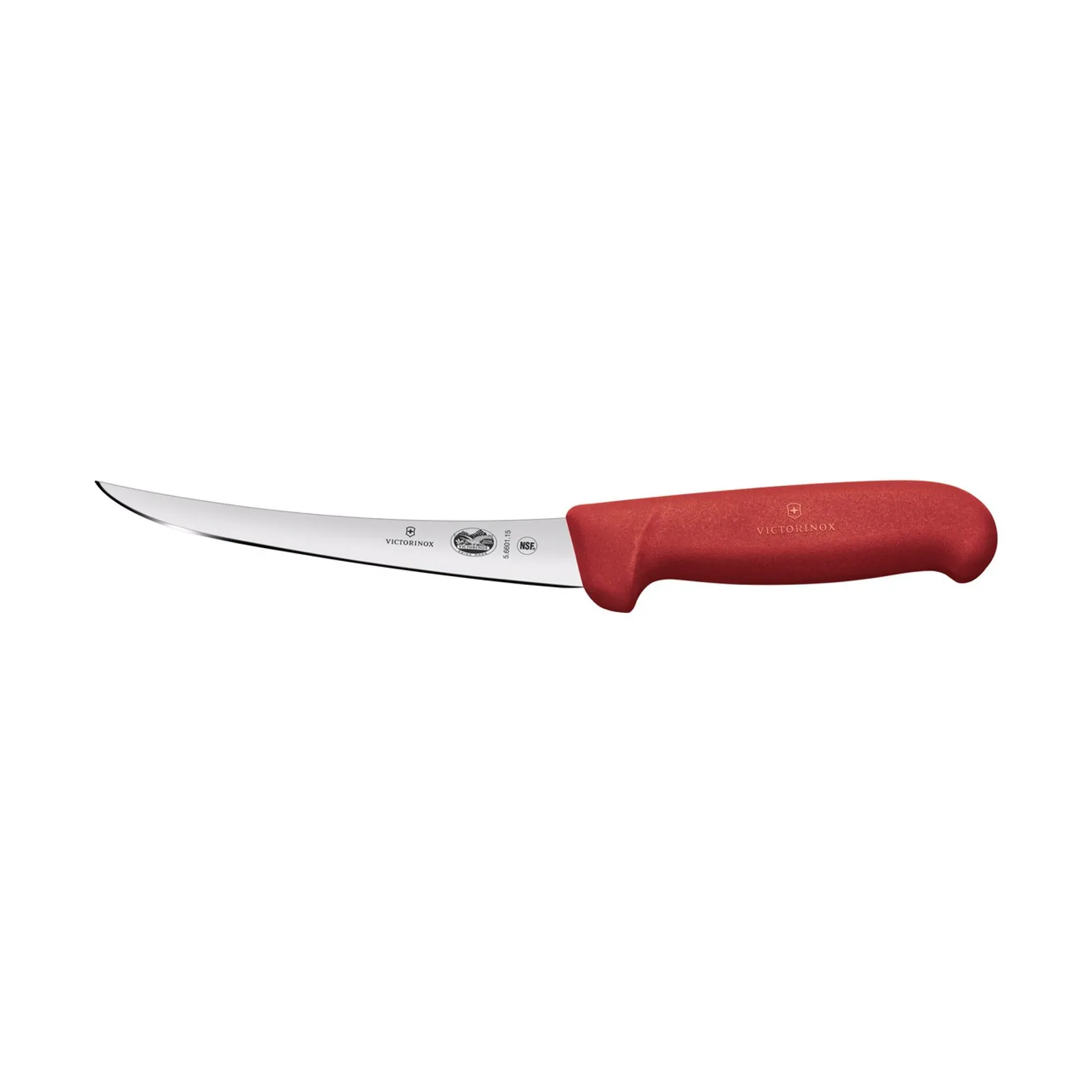 Victorinox 5.6601.15 - Boning Knife, 15cm Curved, Narrow Blade, Fibrox - Red