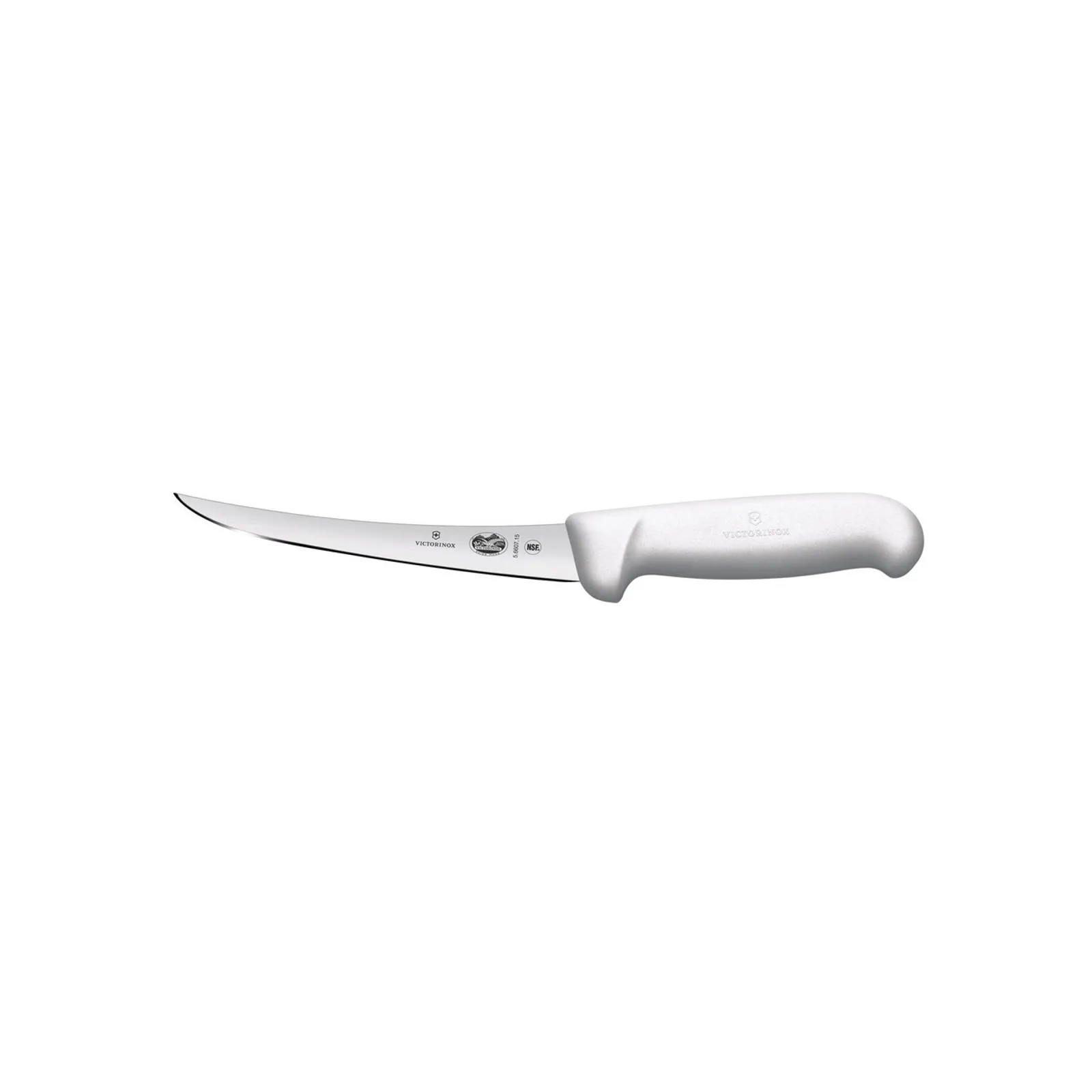 Victorinox 5.6607.15 - Boning Knife, 15cm Curved, Narrow Blade, Fibrox - White