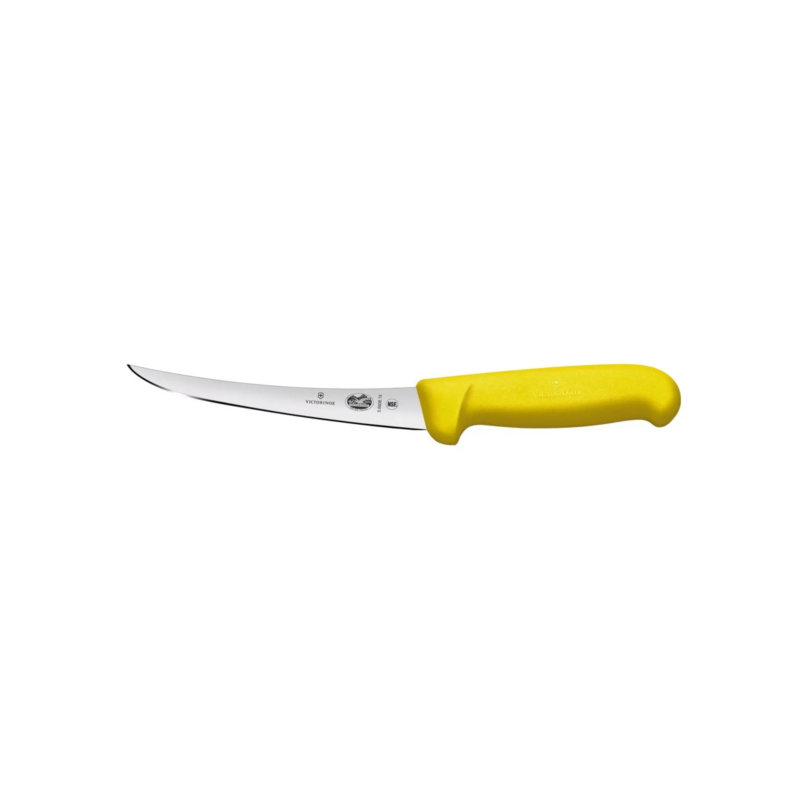 Victorinox 5.6608.15 - Boning Knife, 15cm Curved, Narrow Blade, Fibrox - Yellow
